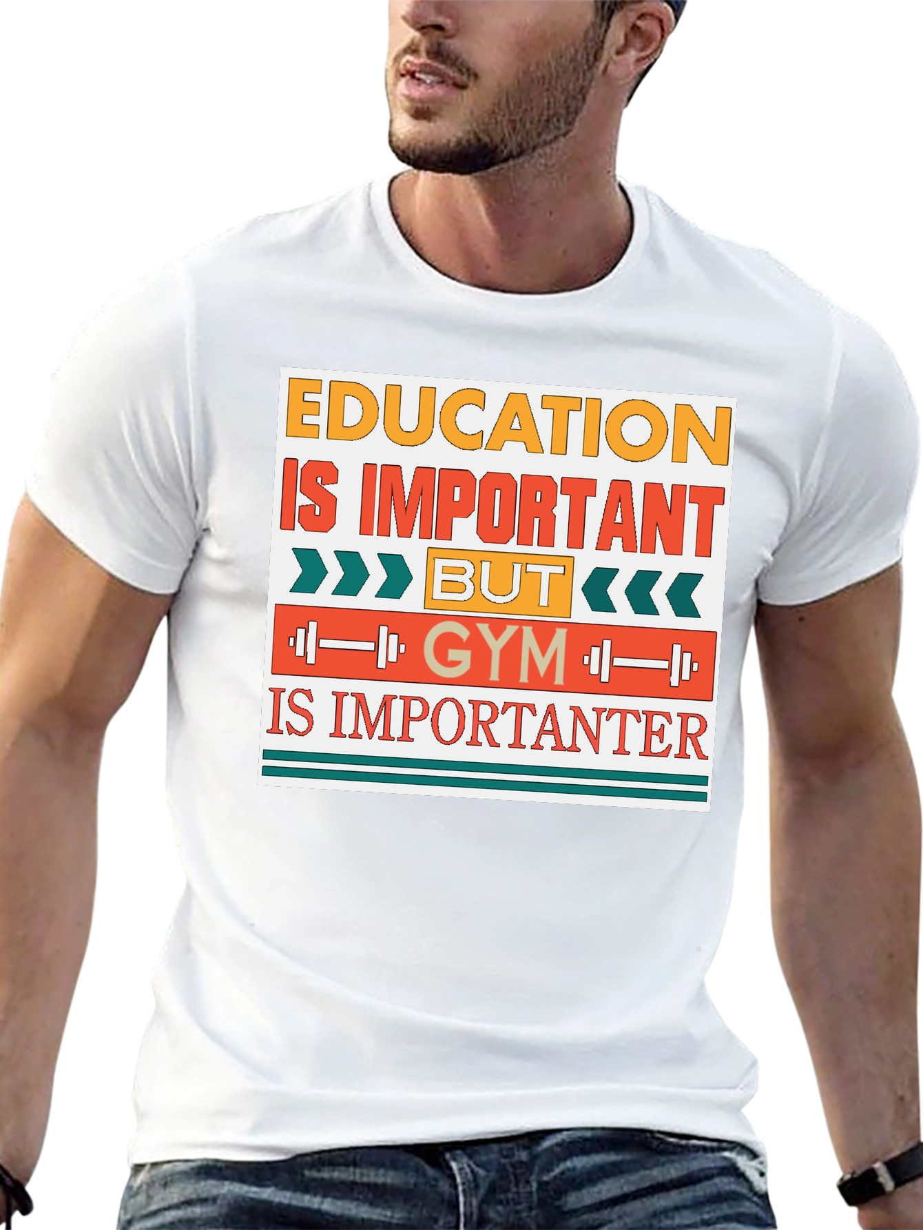 Black Education Important, Gym Importanter T-Shirt view 13
