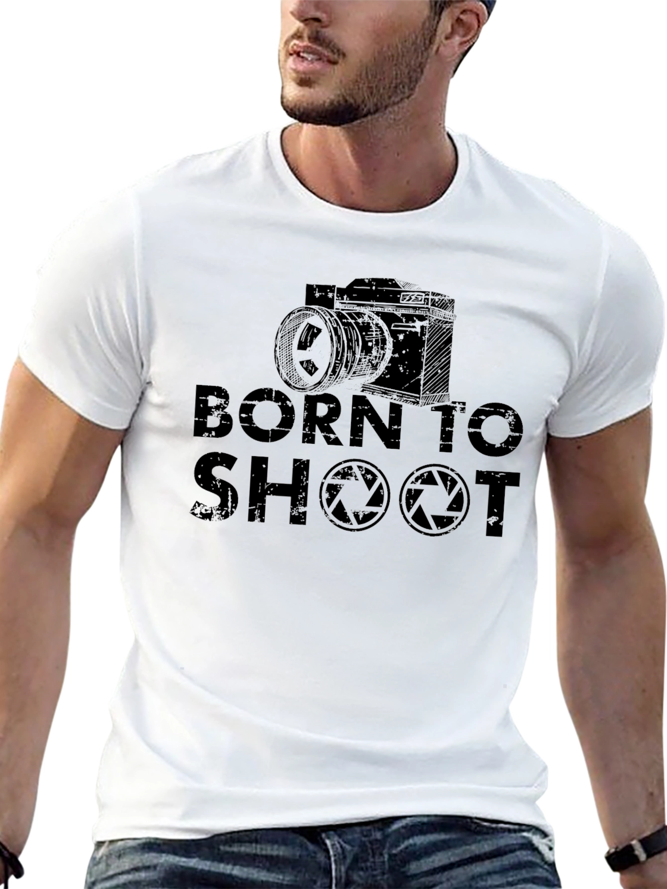 Black Born To Shoot Camera Graphic Tee view 13
