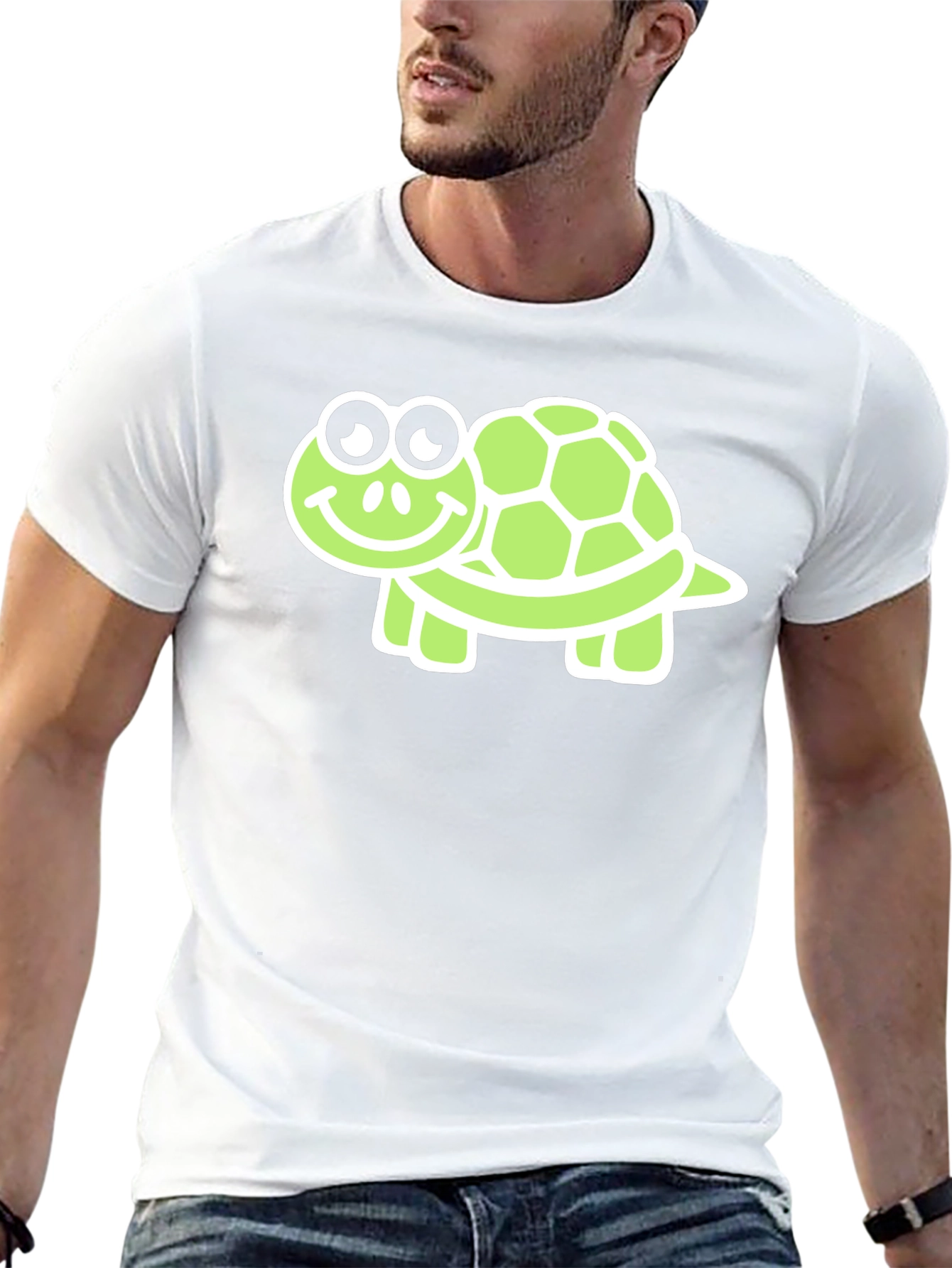 Black Cute Turtle Graphic Tee - Black view 13