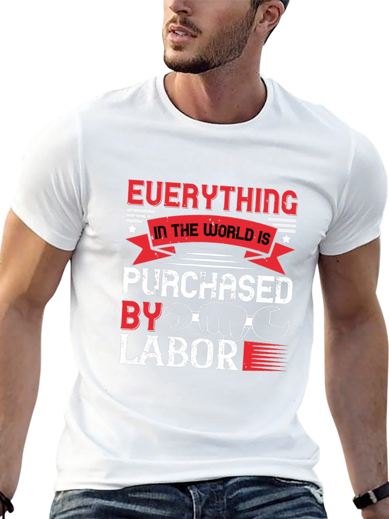 Black Everything Is Purchased By Labor T-Shirt view 13