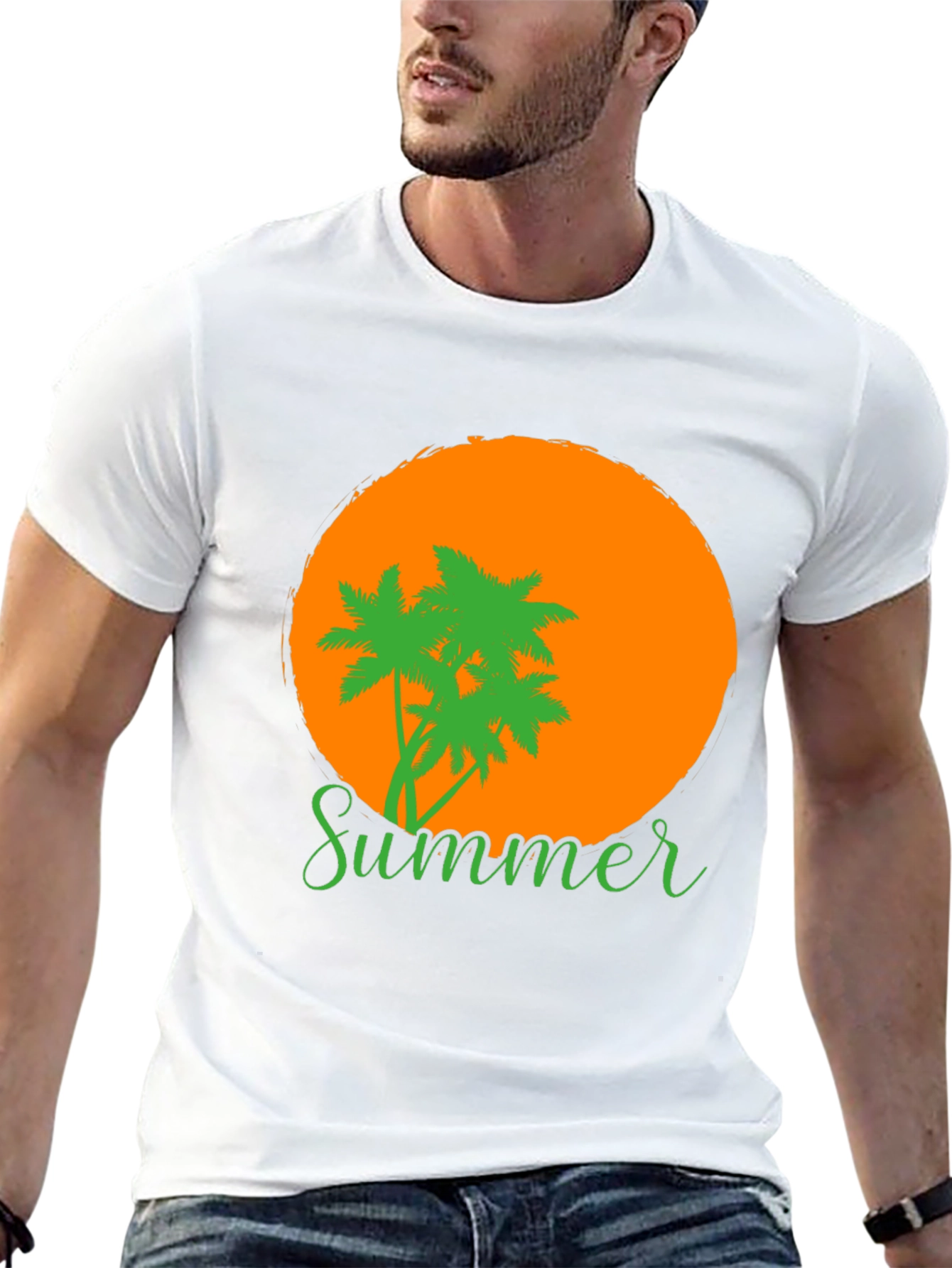 Black Summer Vibes T-Shirt: Palm Trees & Sunset Graphic Tee view 13