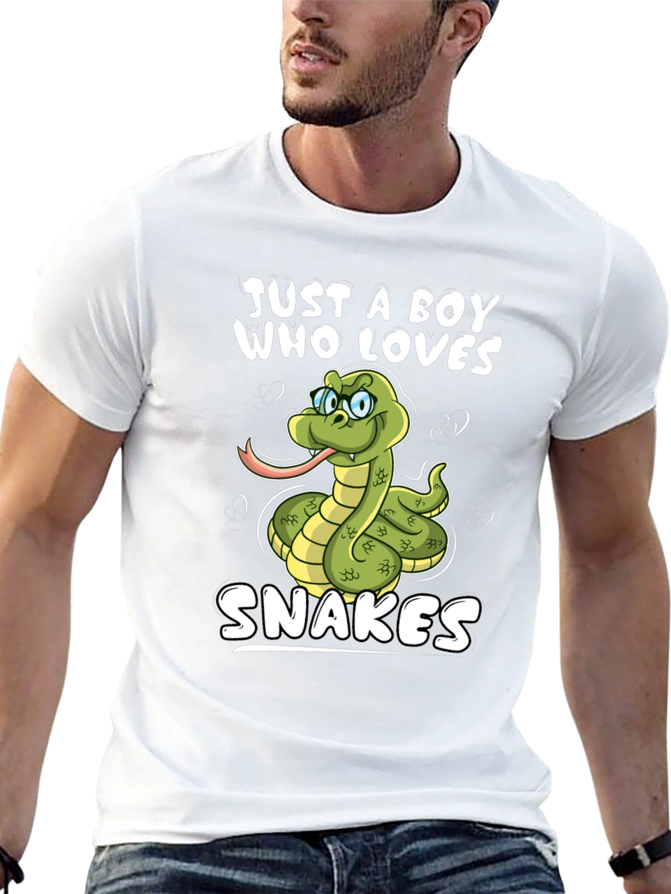 Black Boy Who Loves Snakes Graphic T-Shirt view 13