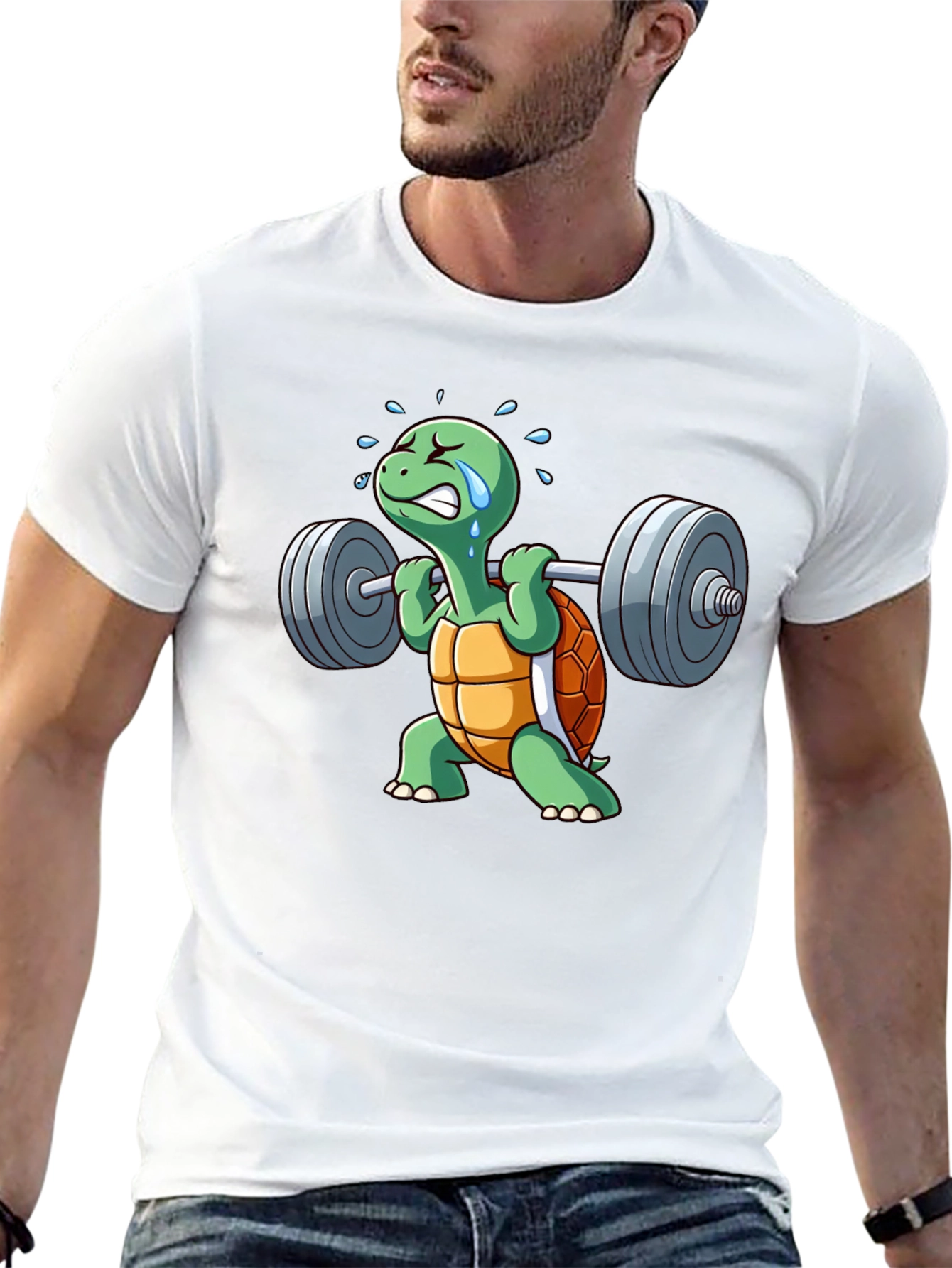 Black Turtle Gym T-Shirt - Funny Weightlifting Design view 13
