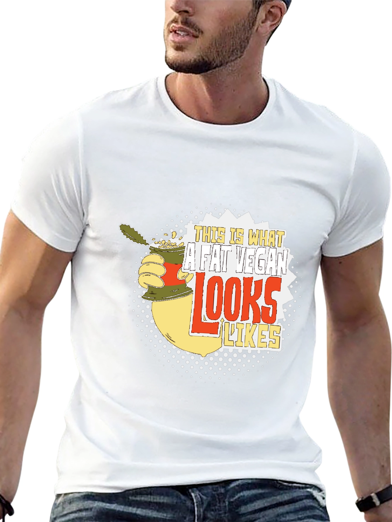 Funny Vegan T-Shirt - This Is What a Fat Vegan Looks Like Tee - 13