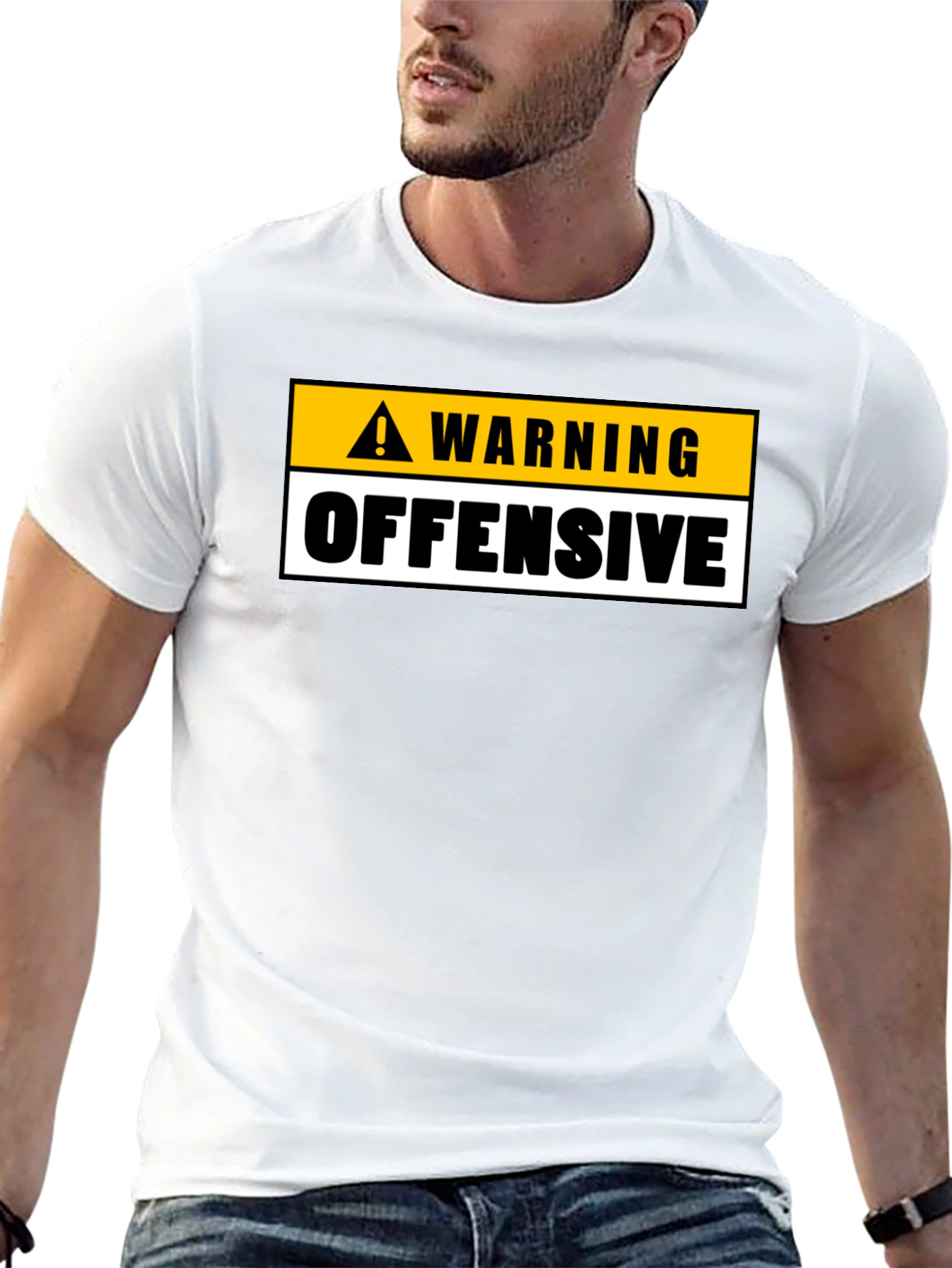 Black Warning Offensive Graphic Tee view 13