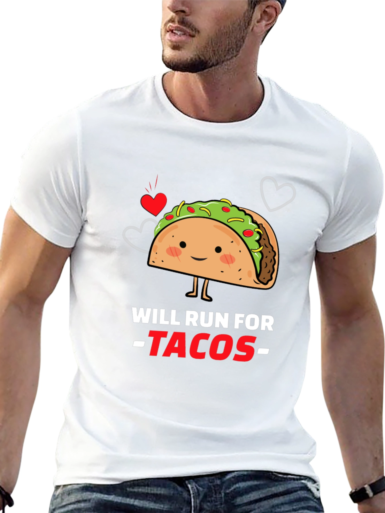 Black Will Run For Tacos Graphic T-Shirt view 13