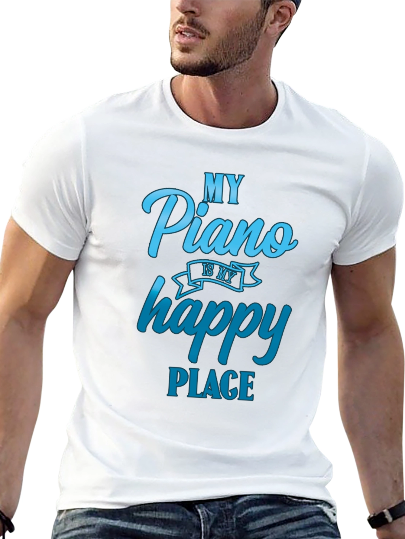 Black My Piano is My Happy Place T-Shirt view 13