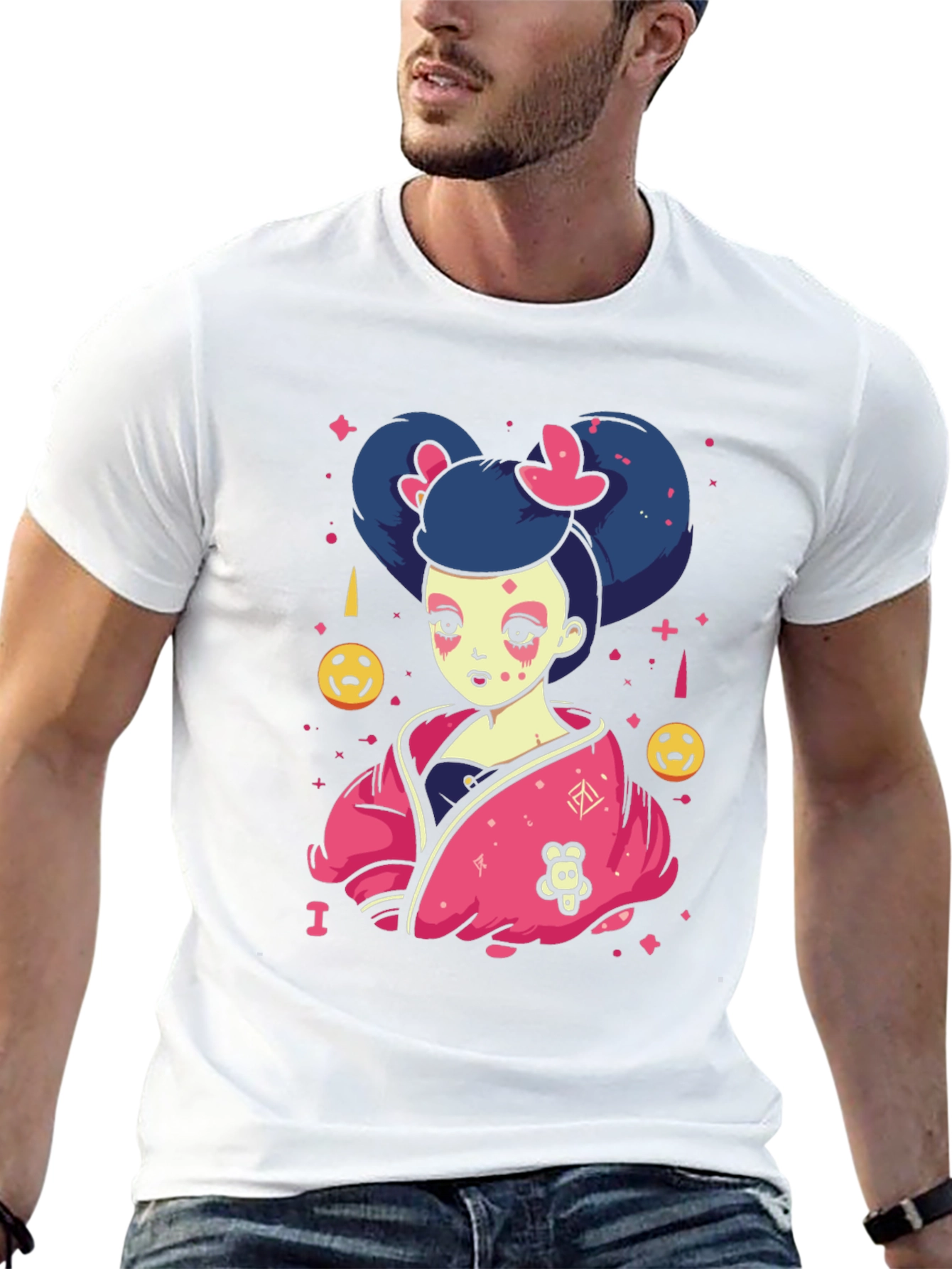 Black Anime Girl Graphic Black T-Shirt view 13