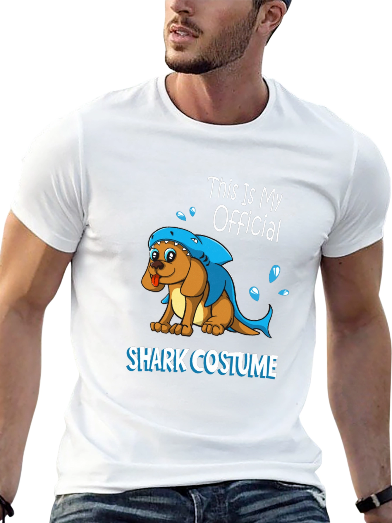 Black Dog Shark Costume Graphic T-Shirt view 13