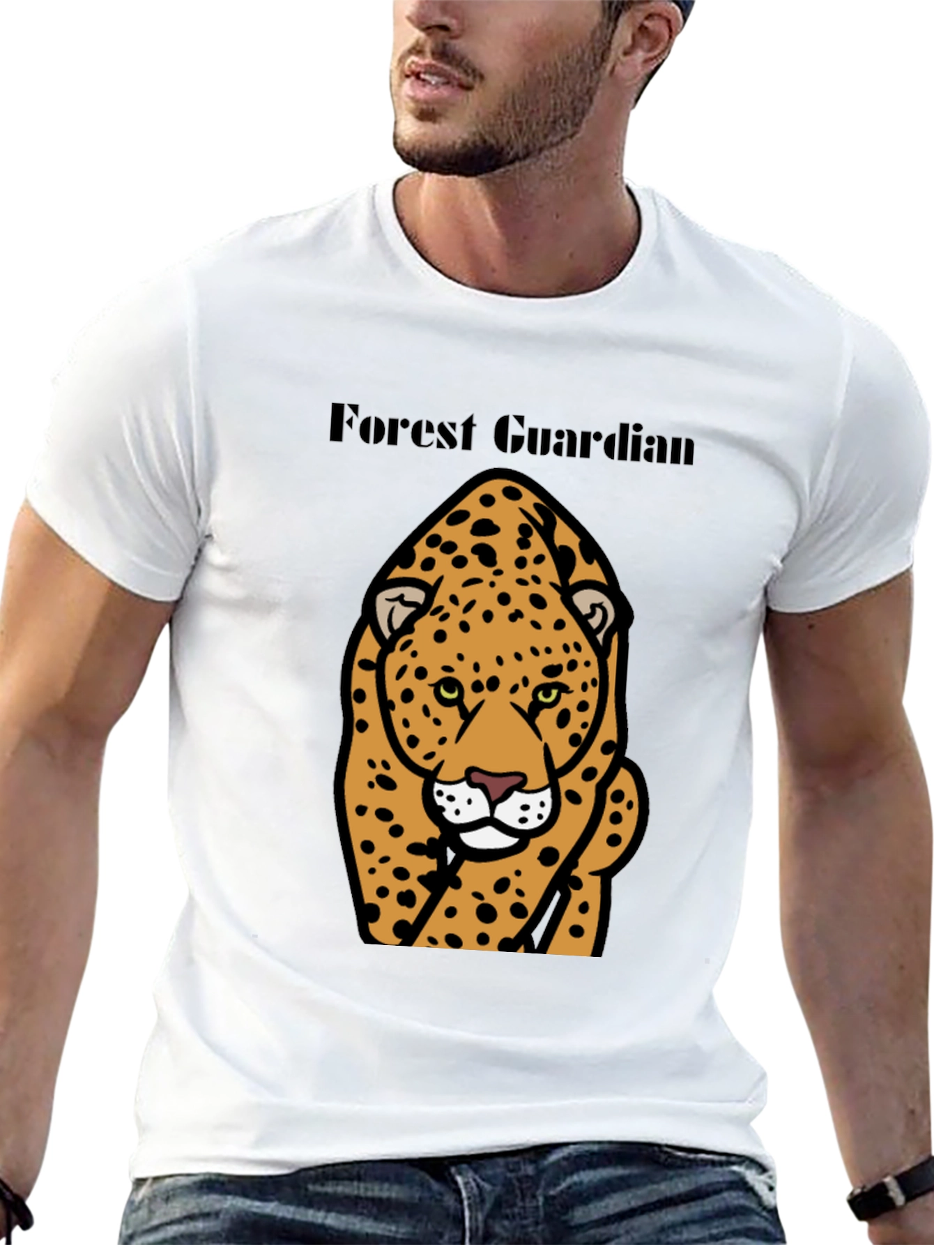 Black Forest Guardian Leopard Graphic Tee - Black view 13