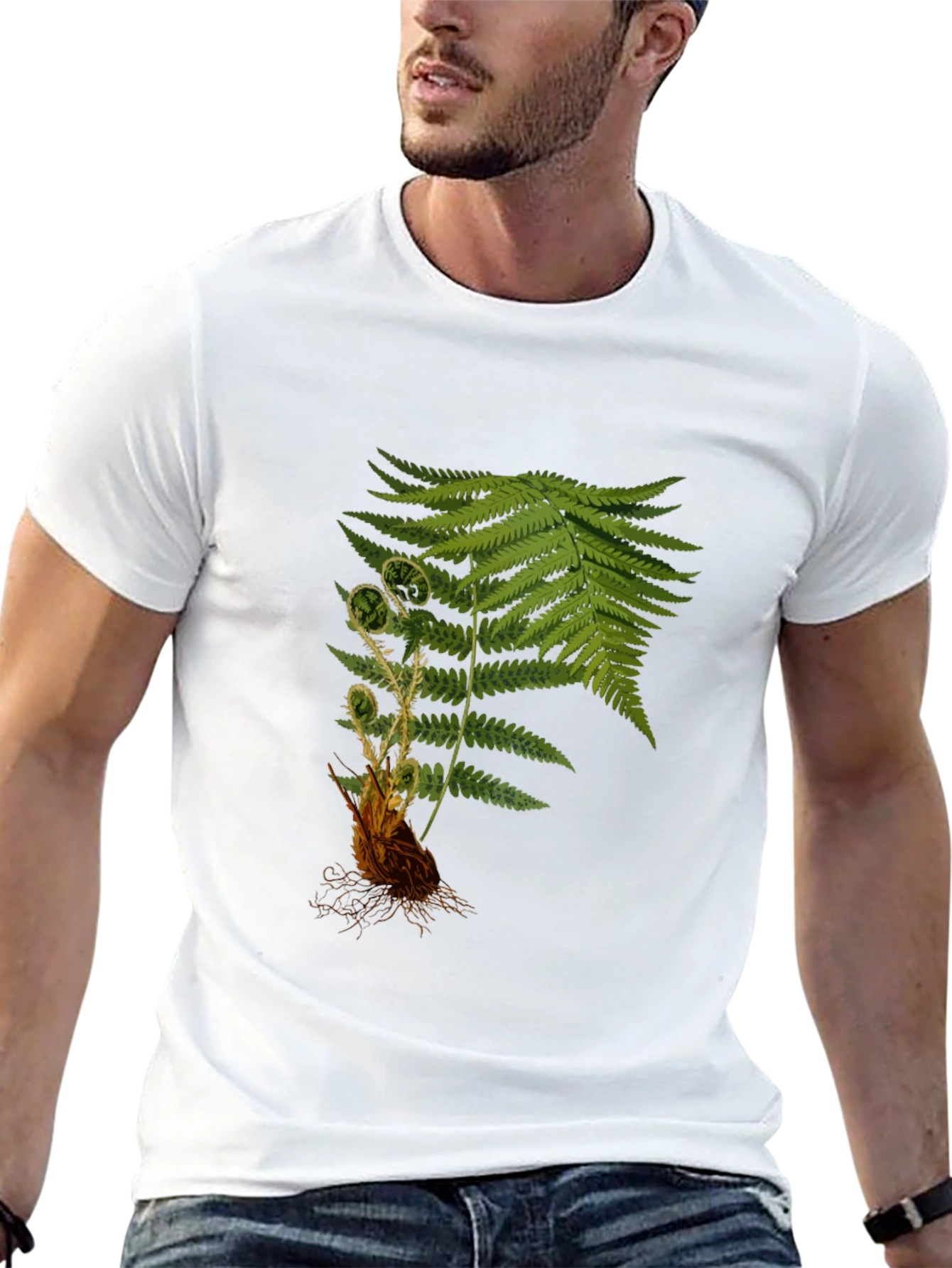 Black Fern Print Black T-Shirt view 13