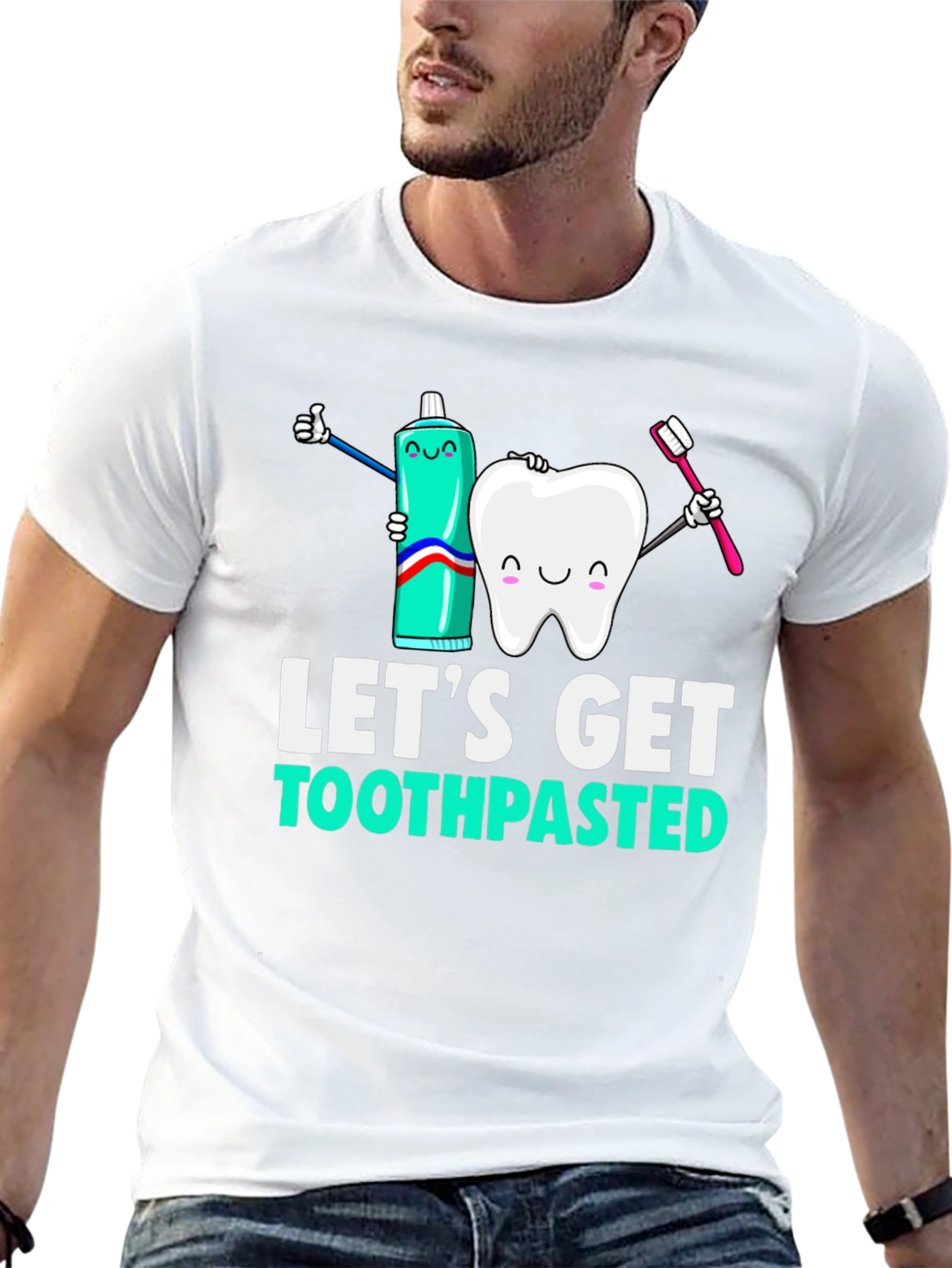 Black Let's Get Toothpasted Funny Dental T-Shirt view 13