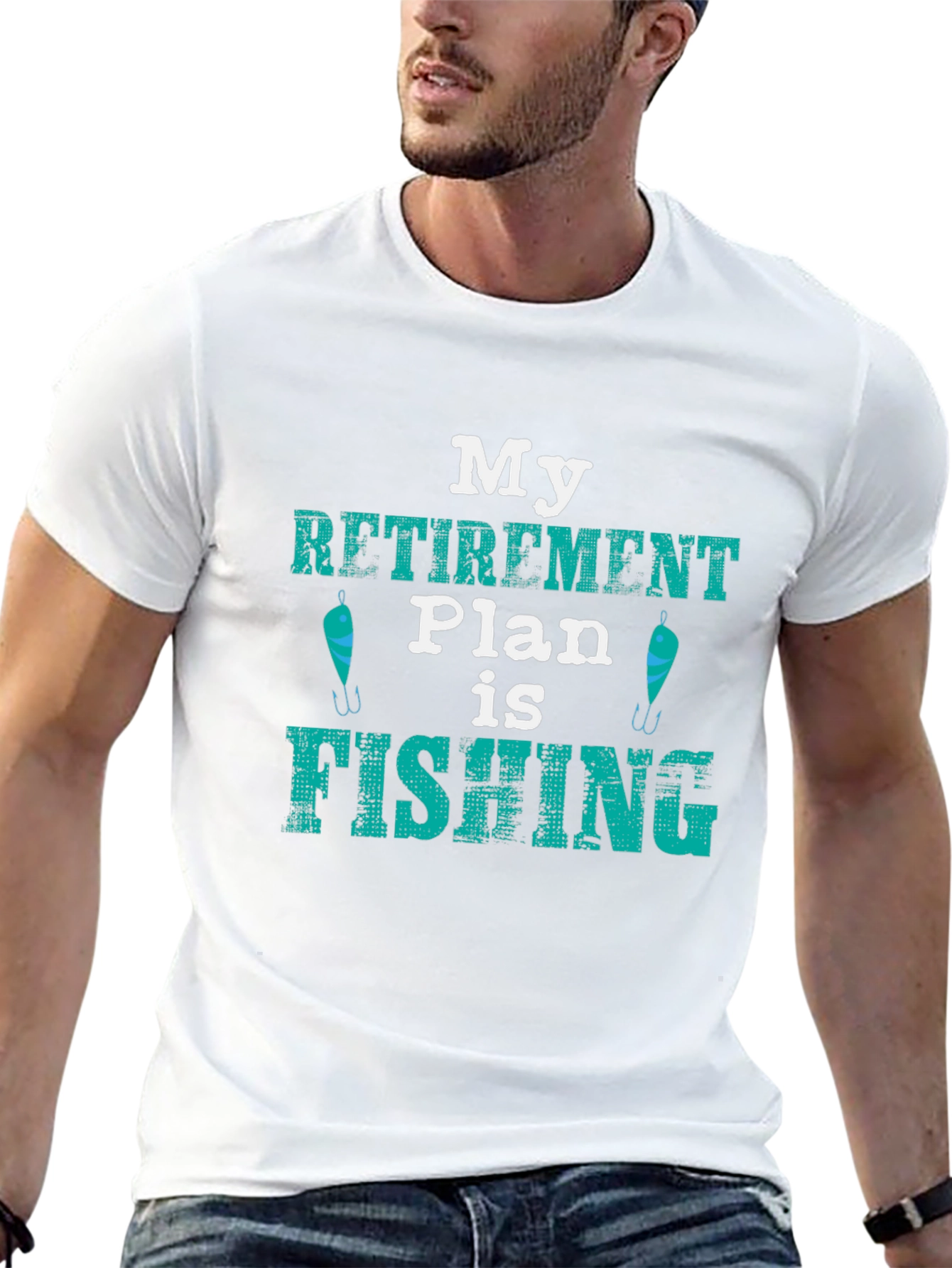 Black Fishing Retirement Plan T-Shirt view 13