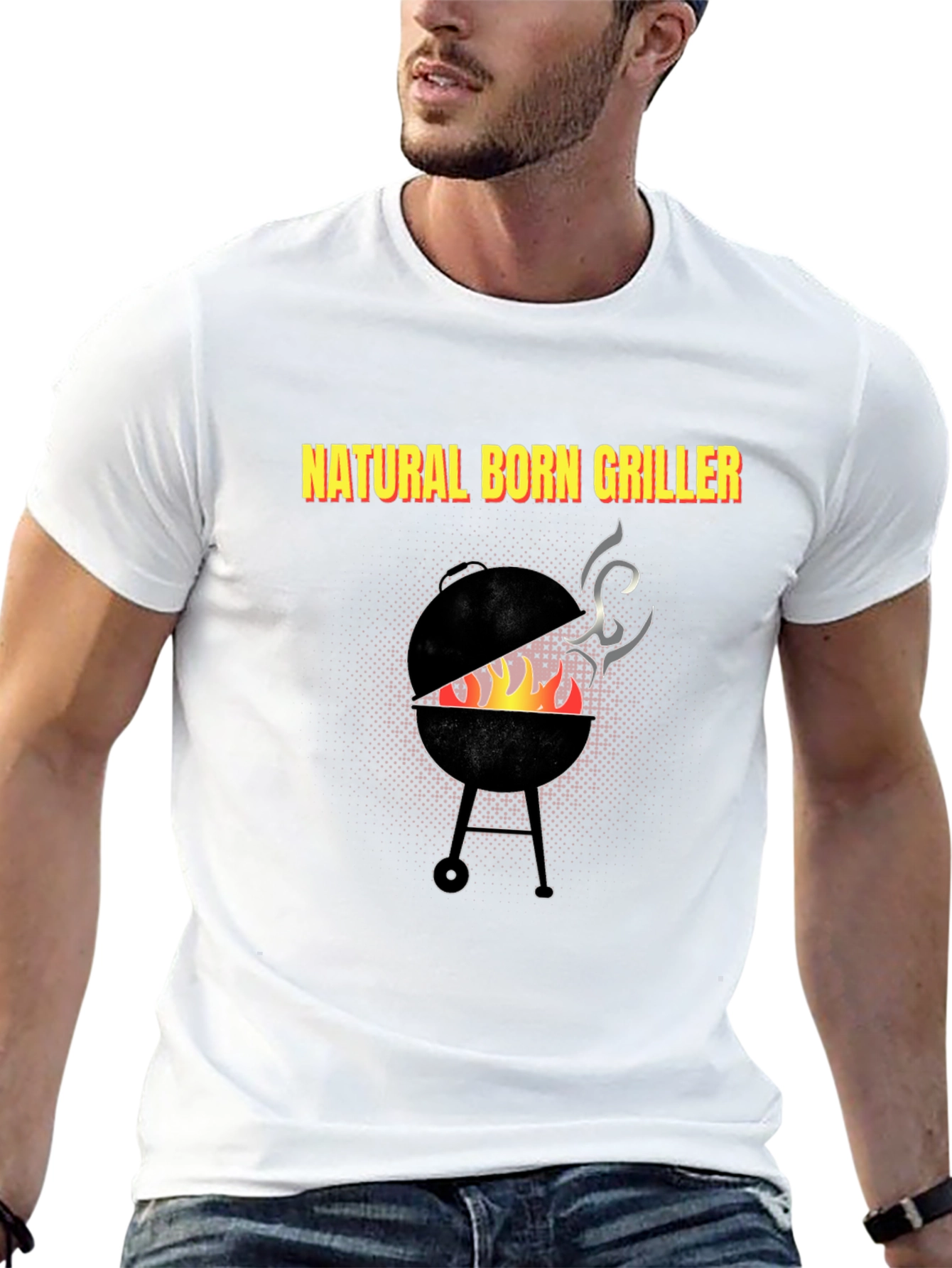 Black Natural Born Griller T-Shirt - BBQ Grill Master Tee view 13