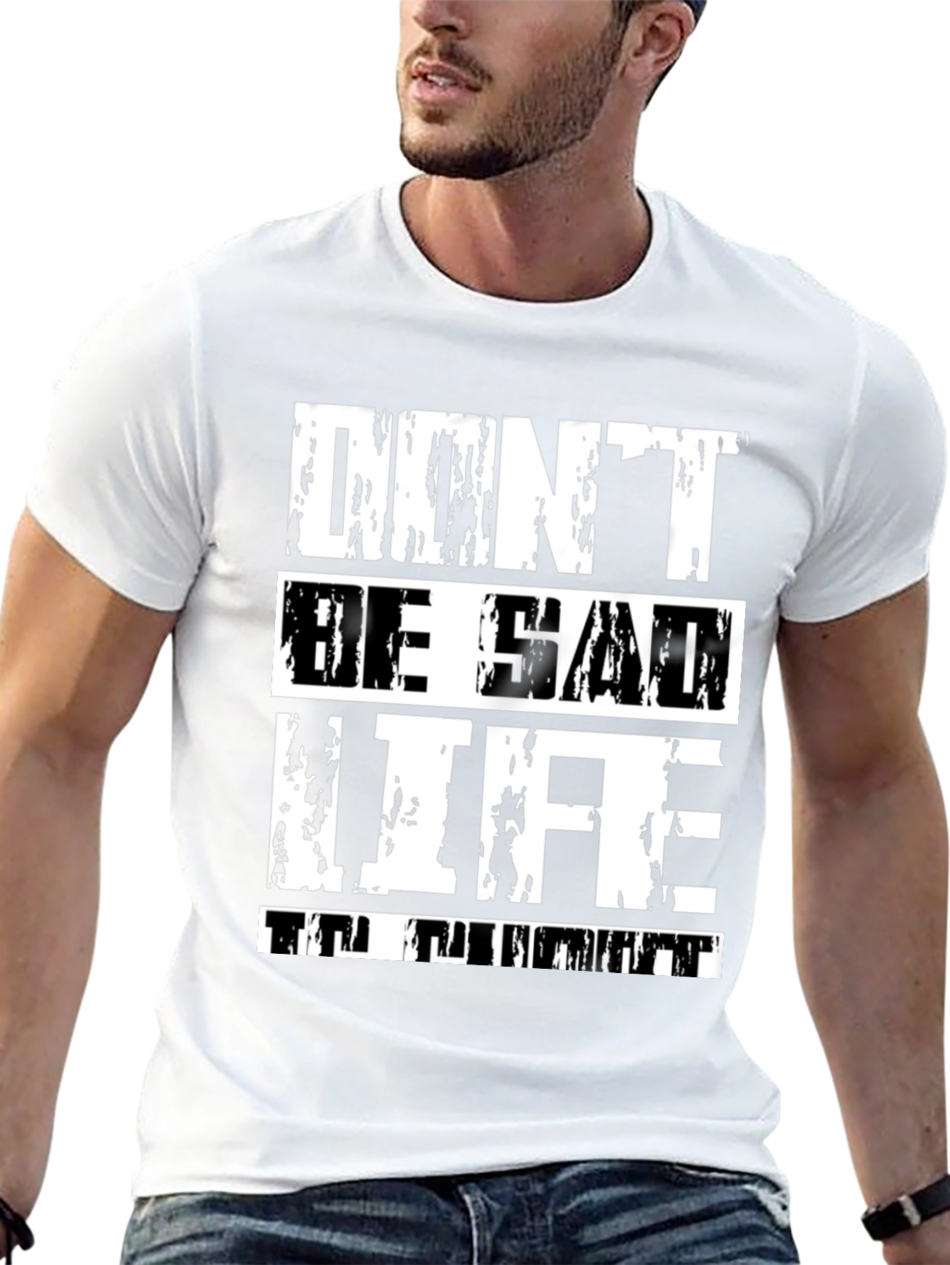 Black Don't Be Sad Life Is Great Graphic Tee view 13