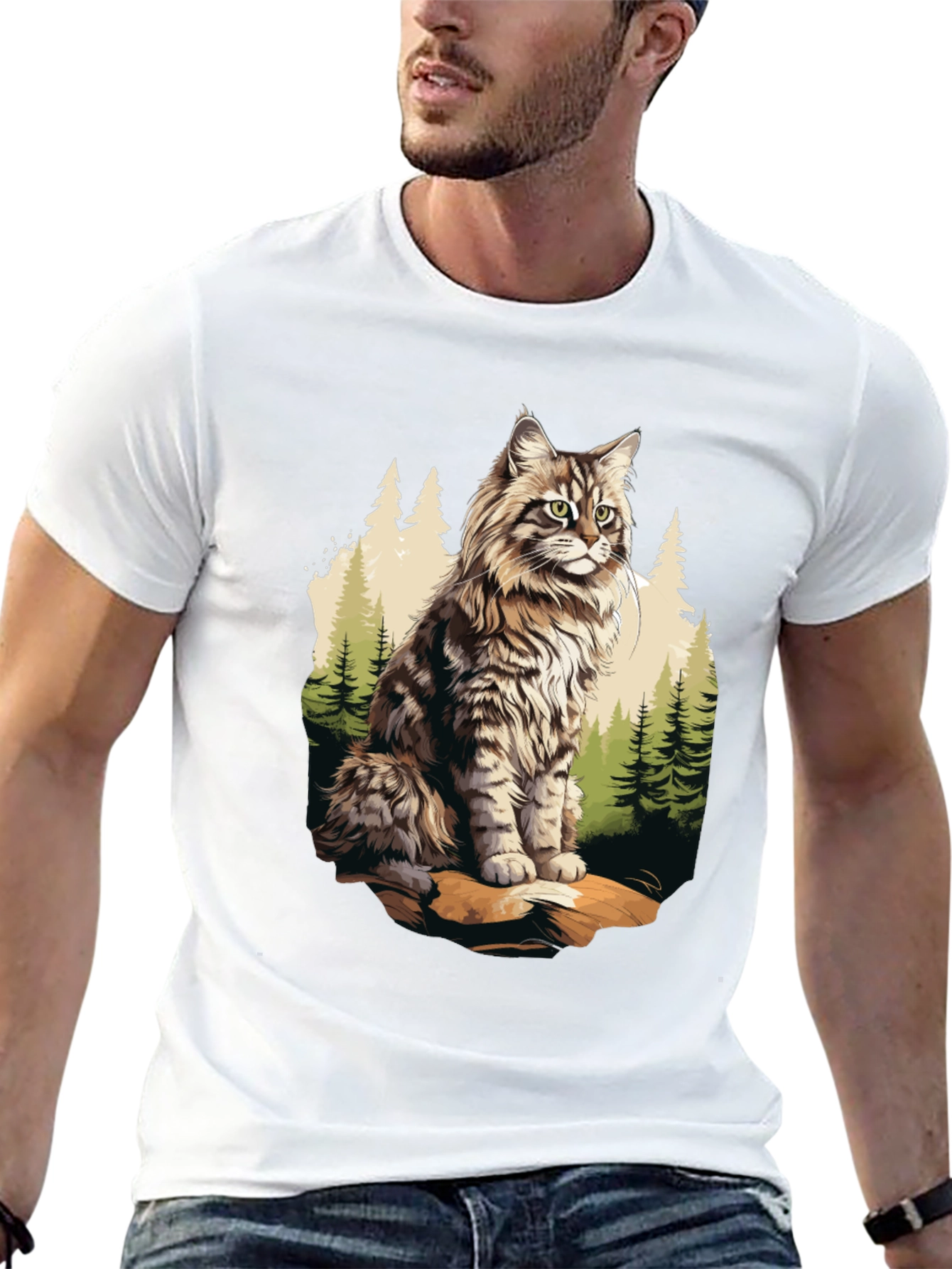 Black Cat in the Woods Graphic Tee view 13