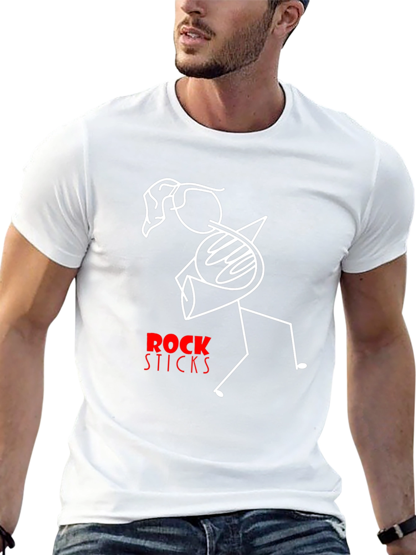 Black Rock Sticks Graphic Tee - Black Cotton T-Shirt view 13