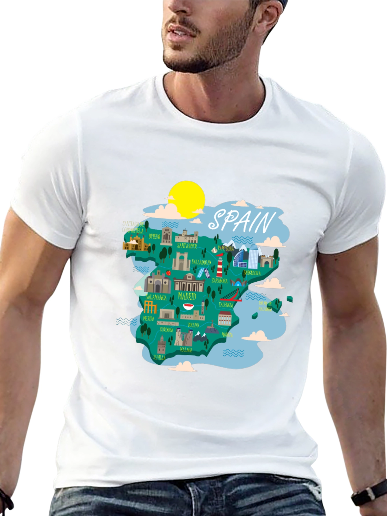 Spain Map Graphic Tee - Unique Travel Souvenir - 13