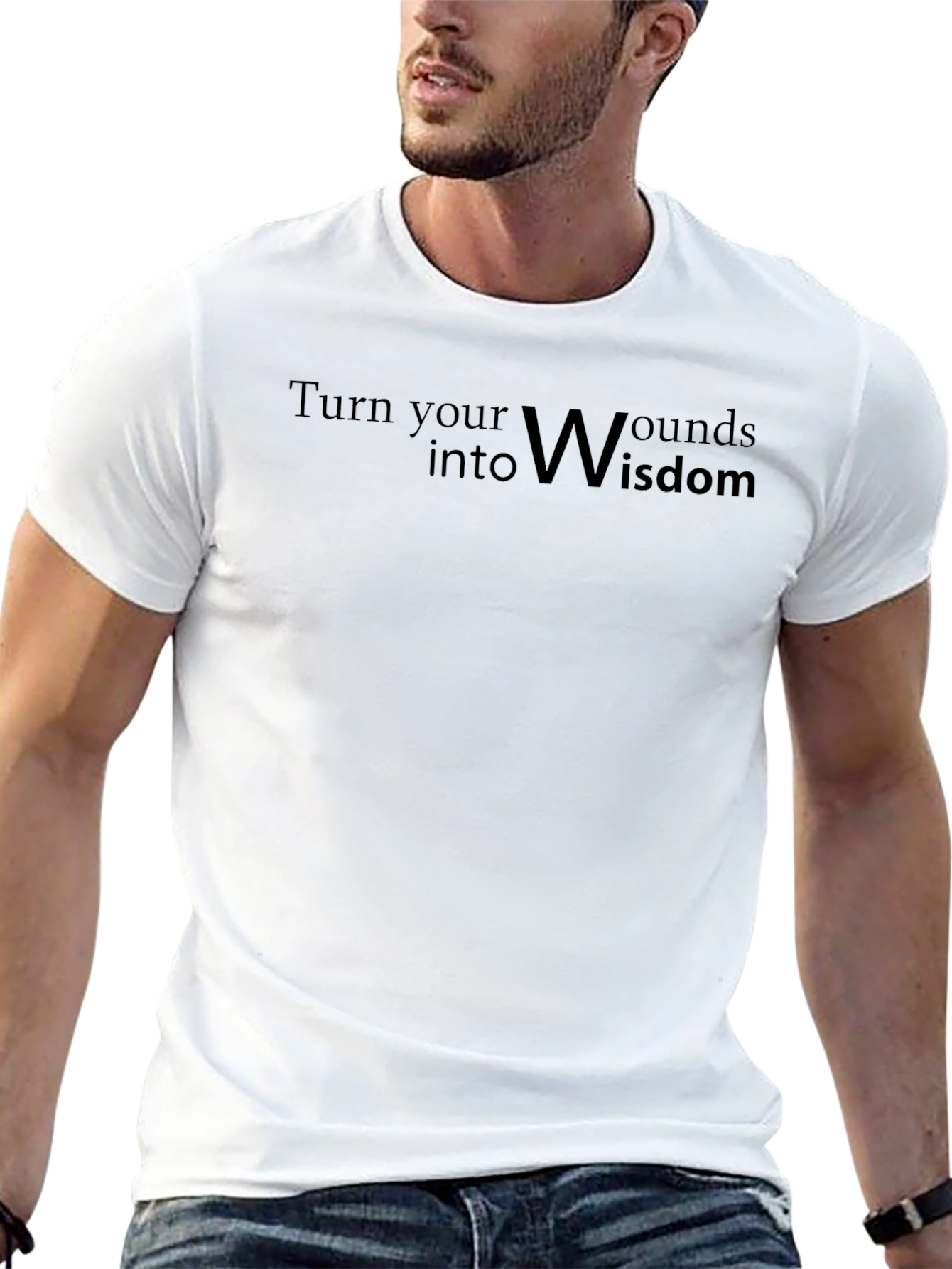 Black Inspirational T-Shirt: Turn Wounds into Wisdom view 13