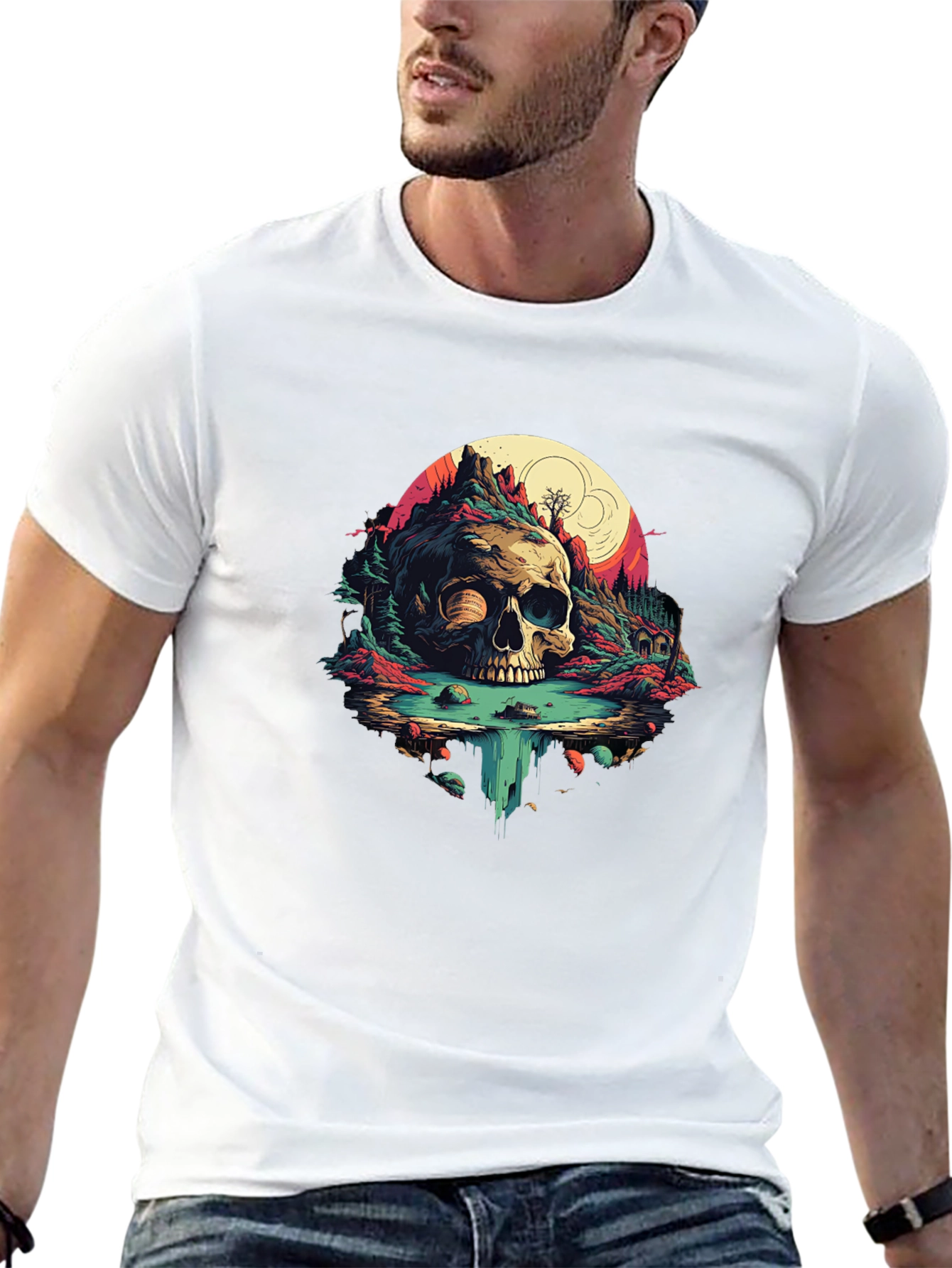 Black Skull Island Graphic Tee - Vibrant Design view 13