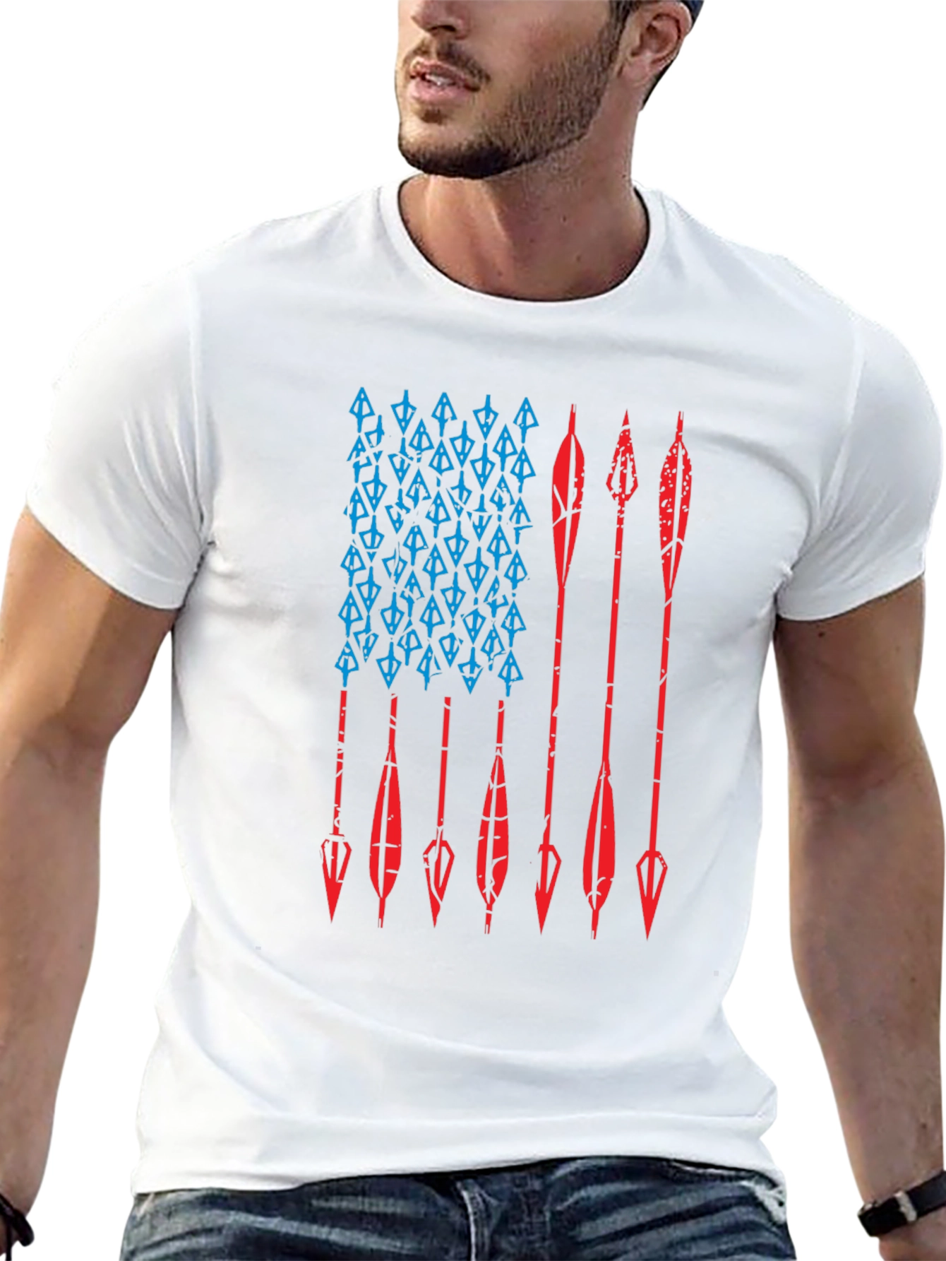 Black American Flag Arrow Graphic Tee - Hunting Pride view 13