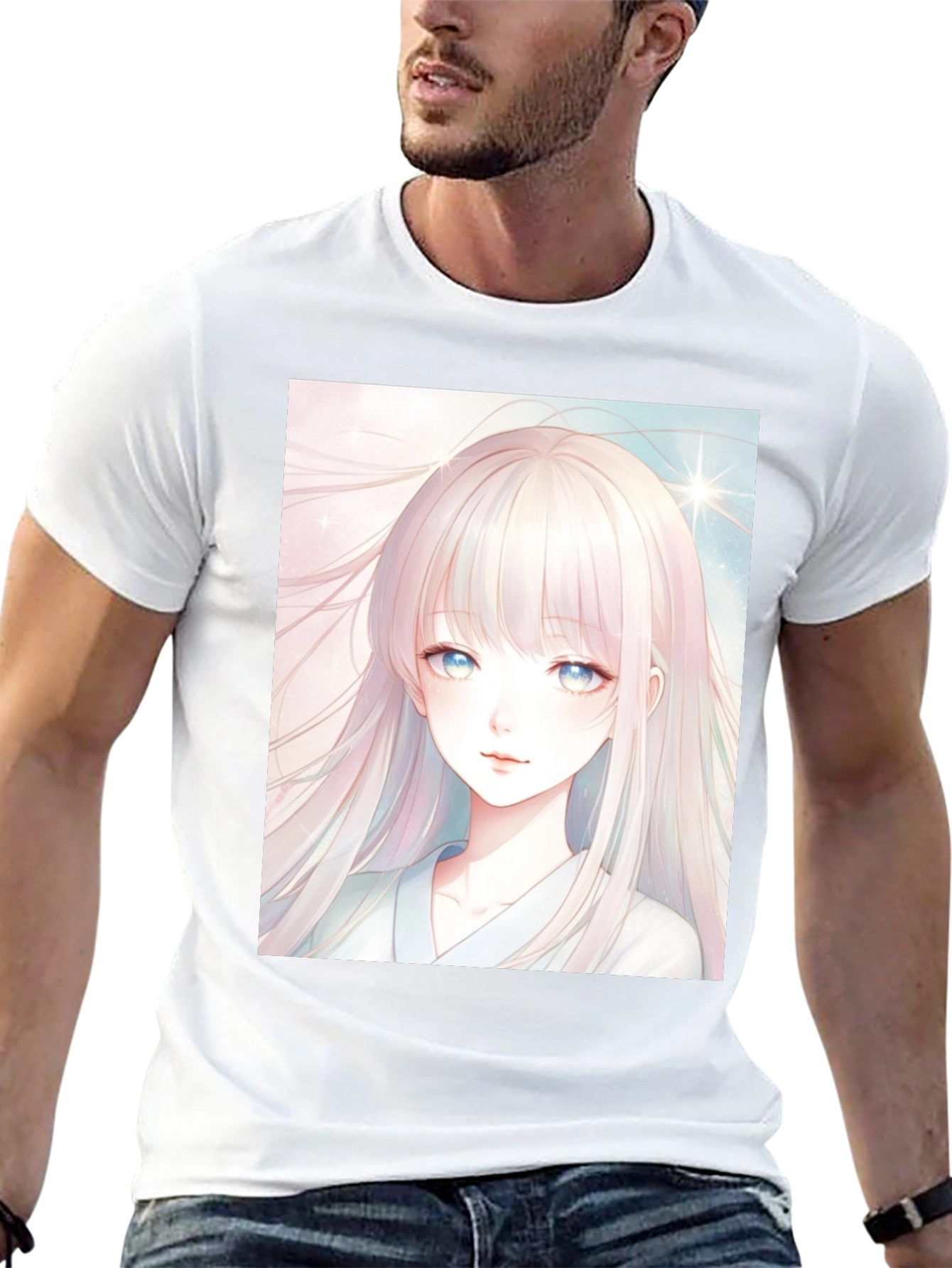 Black Anime Girl Graphic Black T-Shirt view 13