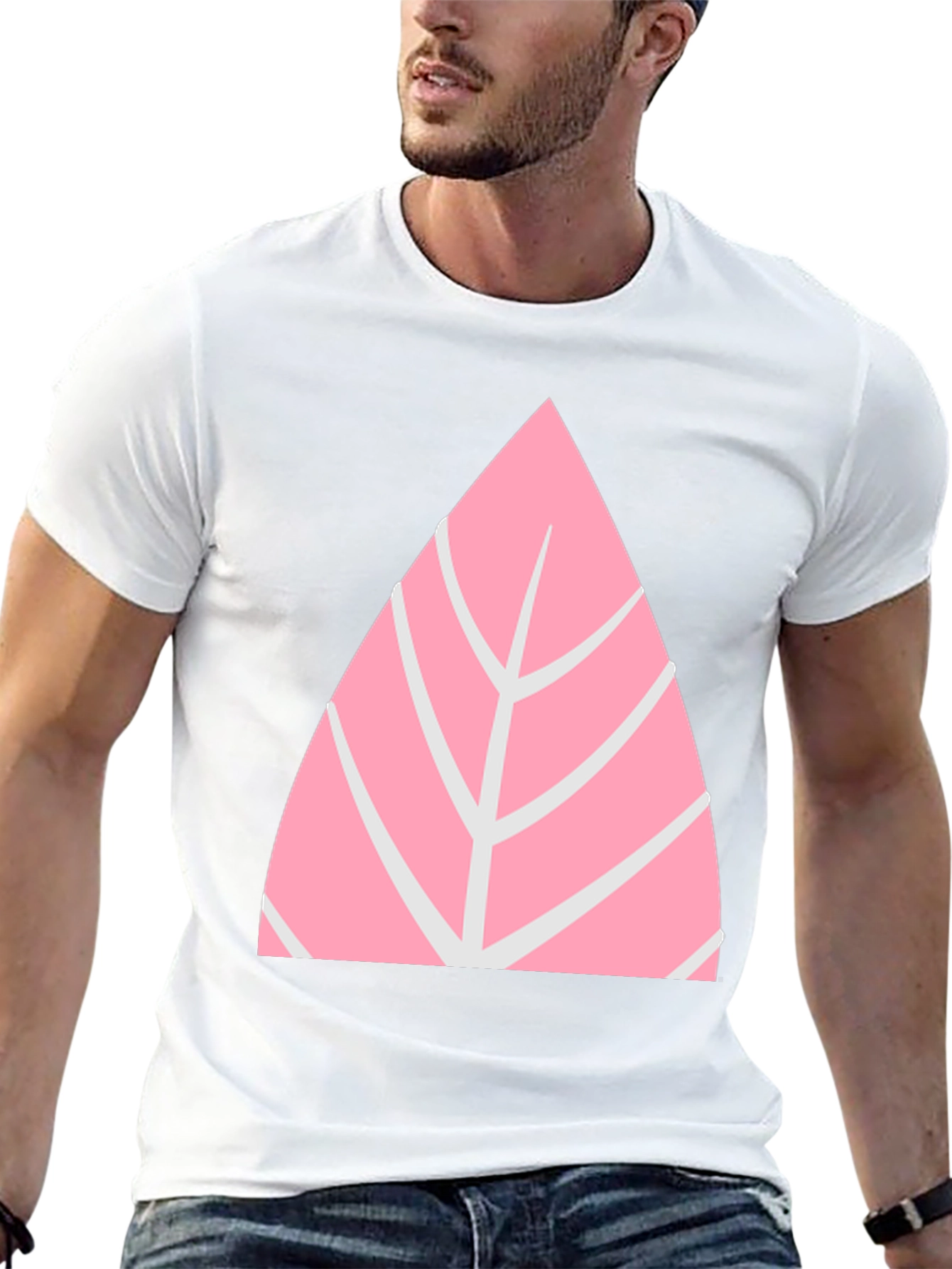 Black Pink Leaf Graphic Tee - Casual Style view 13