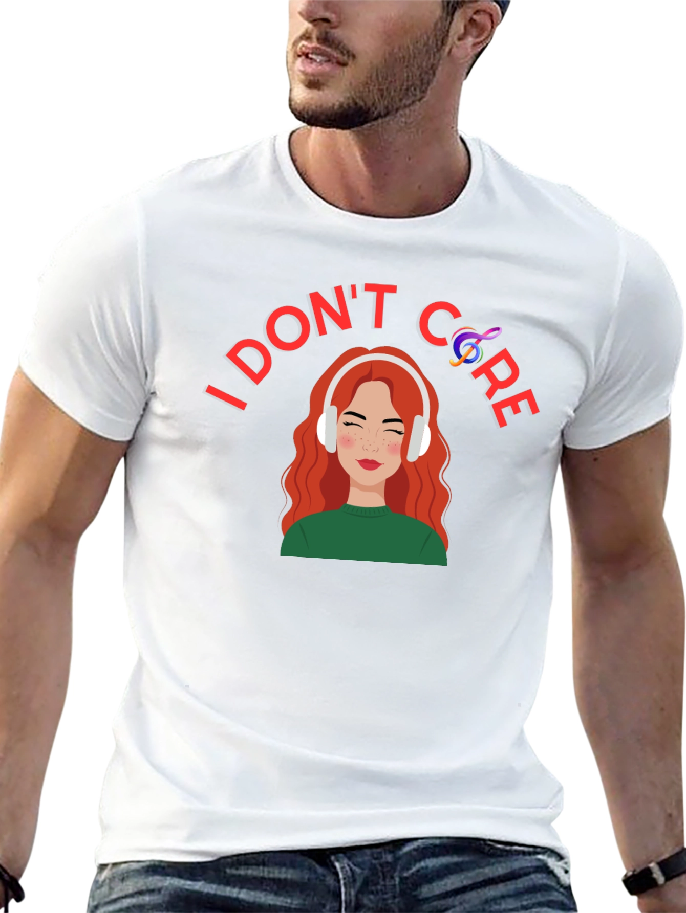 Black I Don't Care T-Shirt: Music Lover Graphic Tee view 13