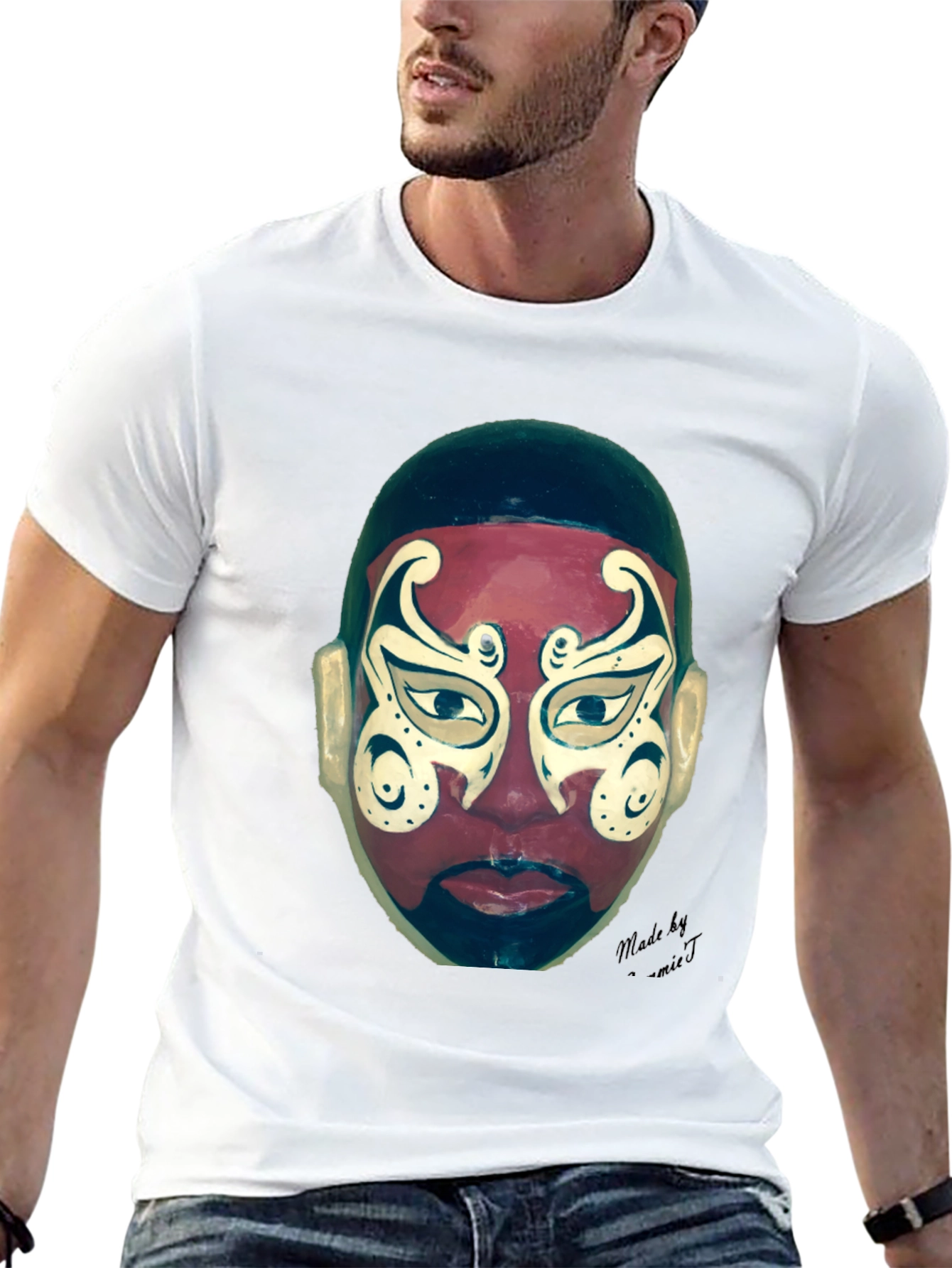 Black Unique Mask Graphic T-Shirt view 13