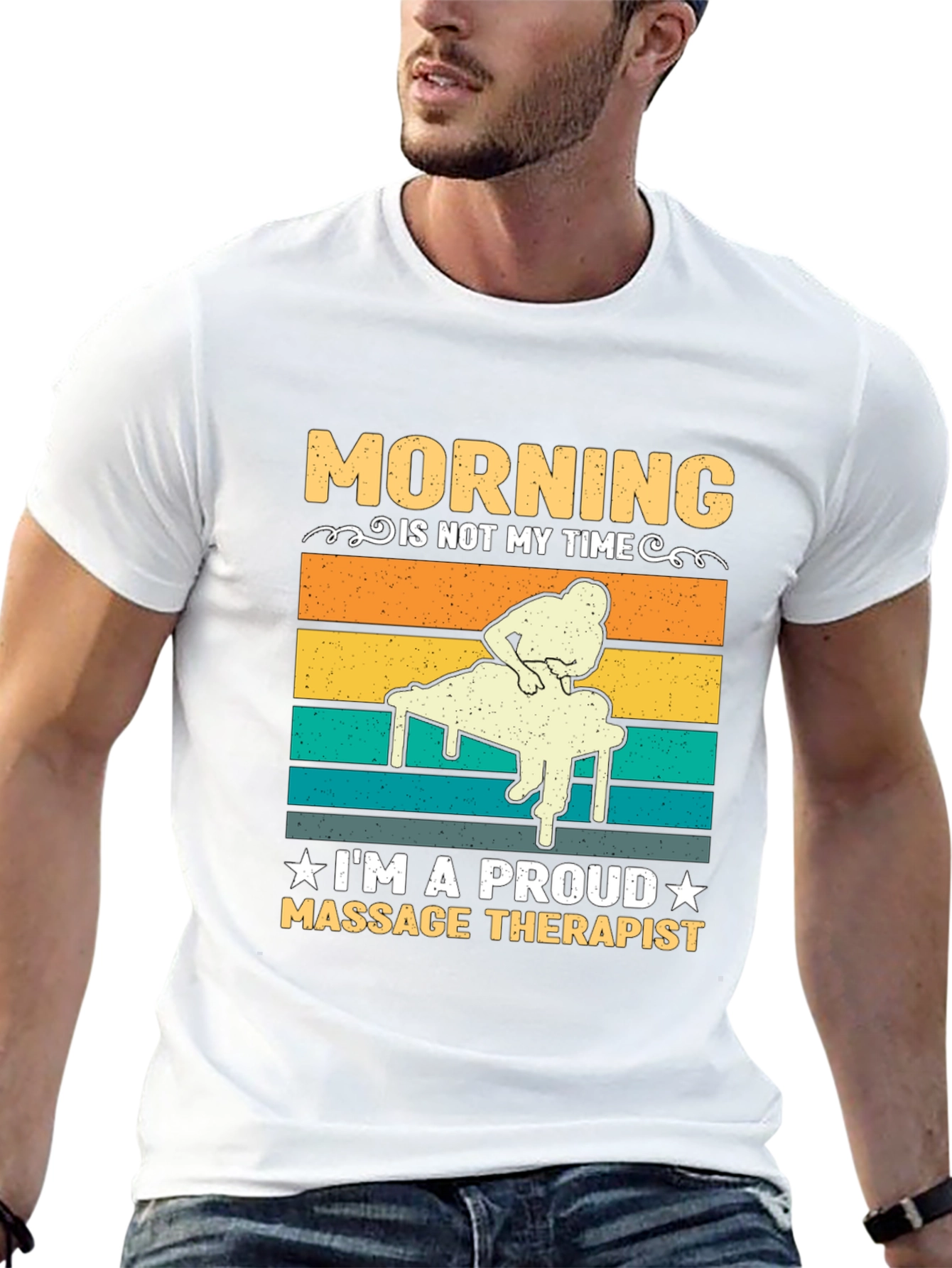 Black Massage Therapist T-Shirt - Morning Not My Time view 13