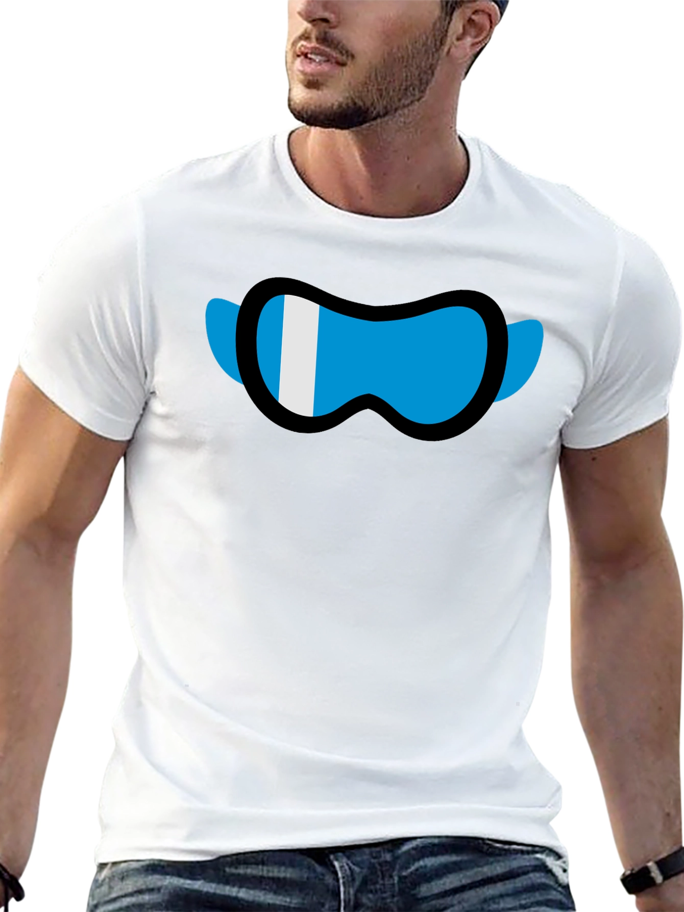 Black Cool Graphic Tee - Ski Goggles Design view 13