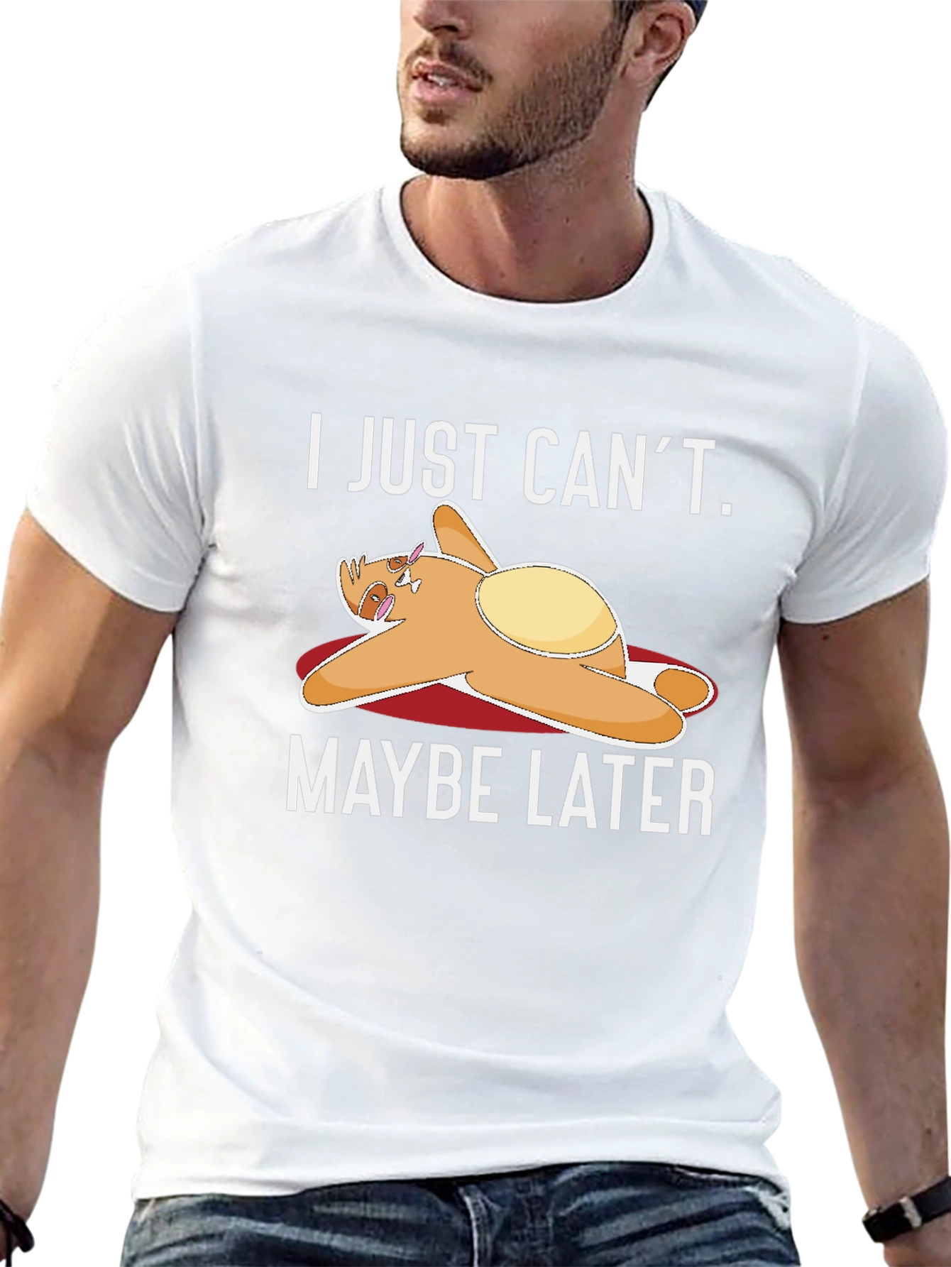 Black Lazy Sloth T-Shirt - "I Just Can't. Maybe Later" view 13