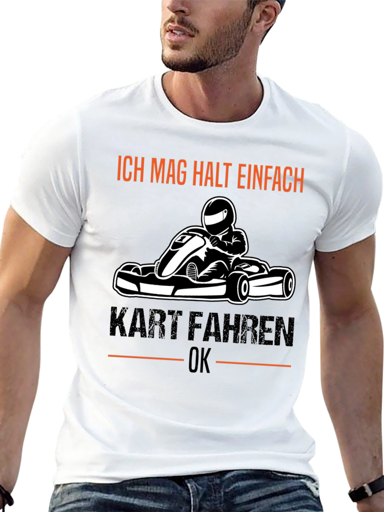 Black Kart Racing T-Shirt - "Ich Mag Halt Einfach Kart Fahren OK" view 13