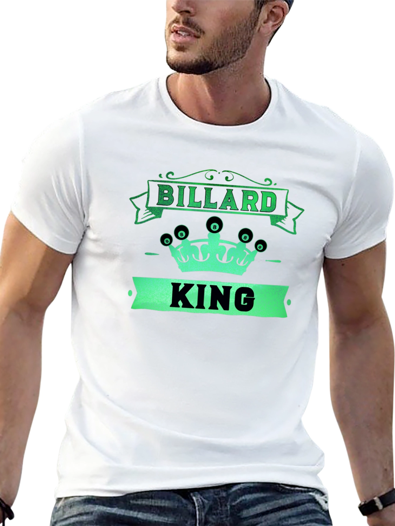 Black Billard King Black T-Shirt - Unique Design view 13