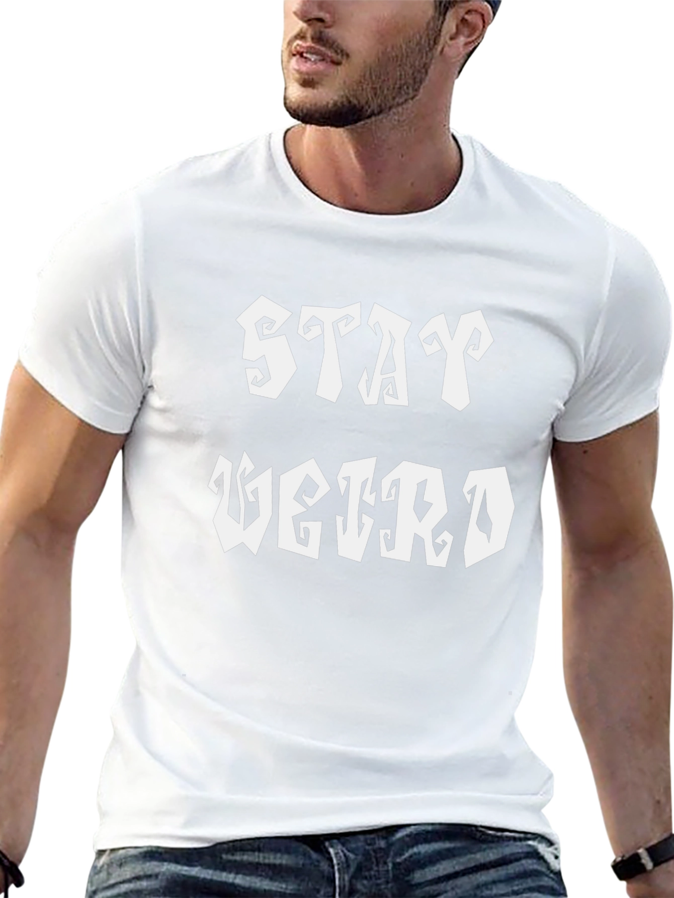 Black Stay Weird T-Shirt - Unique Graphic Tee view 13