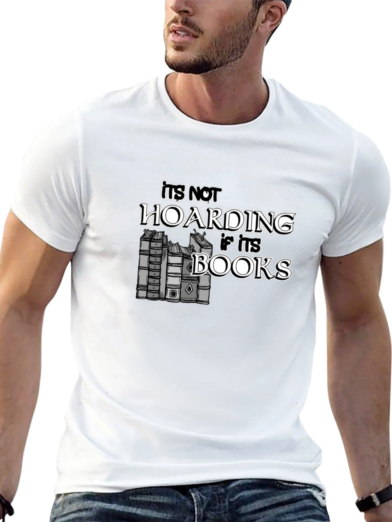 Black It's Not Hoarding If It's Books T-Shirt view 13