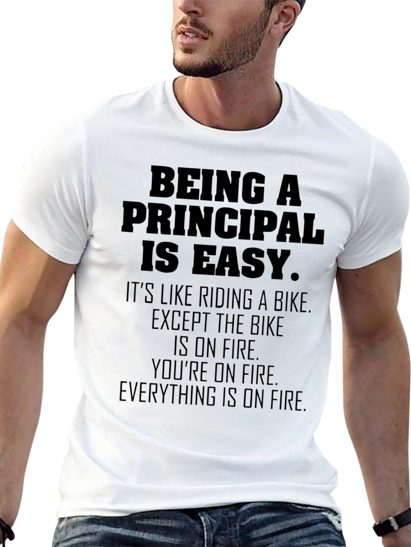 Black Being a Principal Is Easy T-Shirt view 13