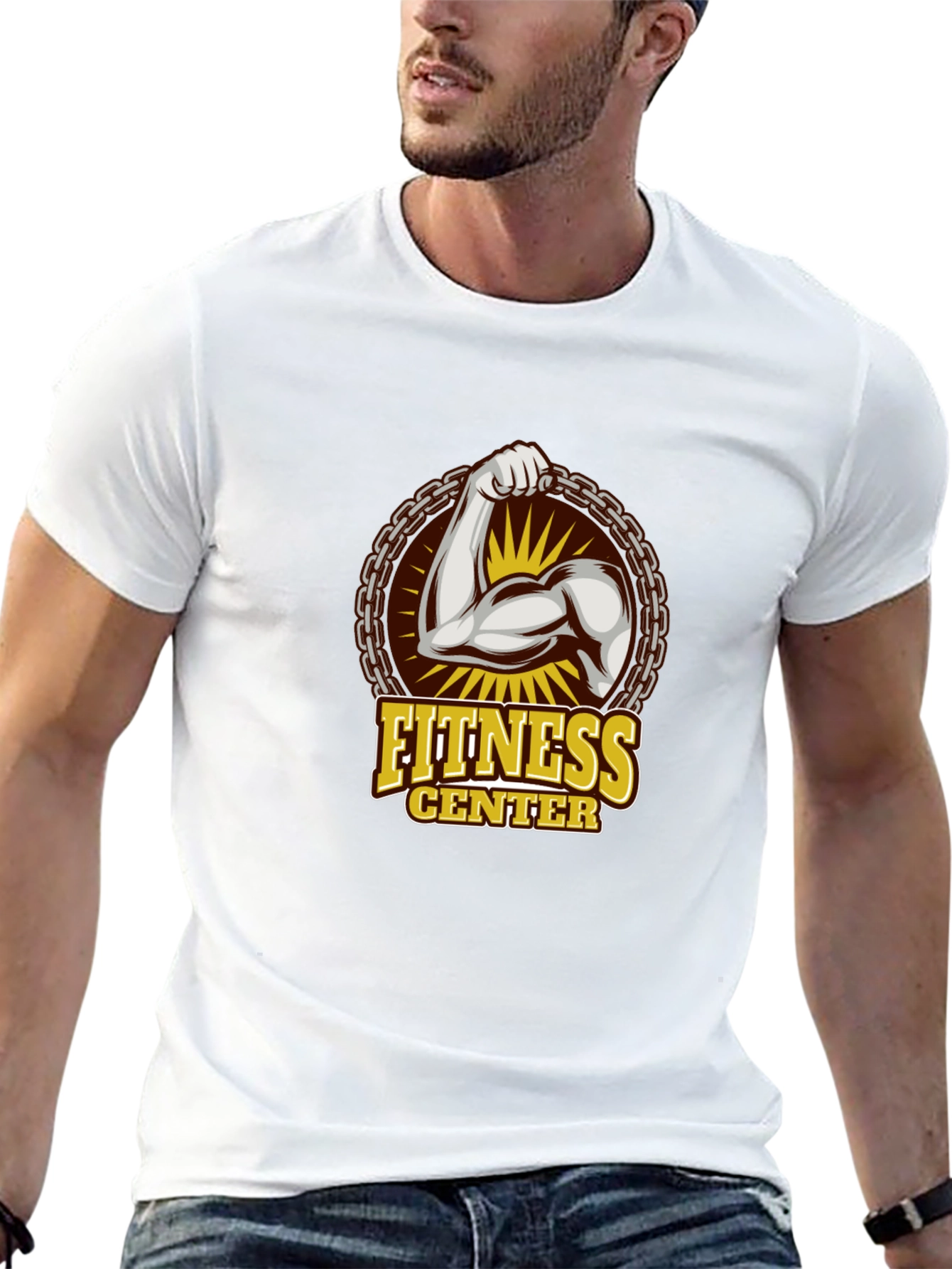 Black Fitness Center Graphic T-Shirt - Black Gym Tee view 13