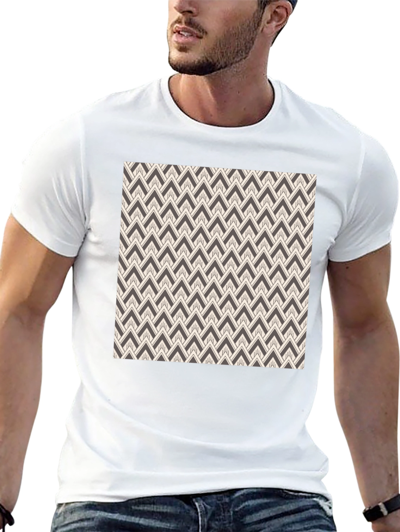 Black Abstract Pattern Black Tee view 13