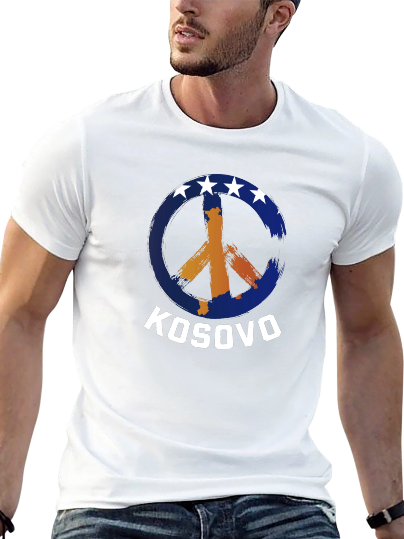 Kosovo Peace Sign Graphic T-Shirt - 13