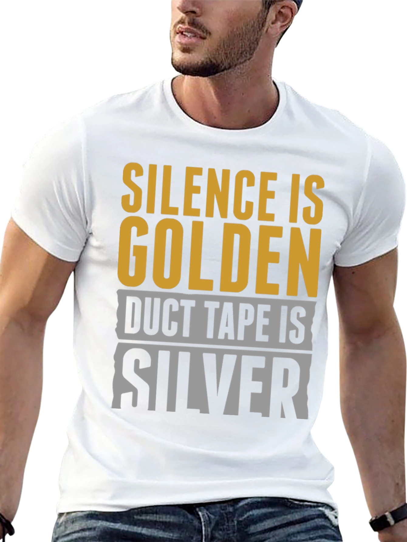 Black Silence is Golden, Duct Tape is Silver T-Shirt view 13
