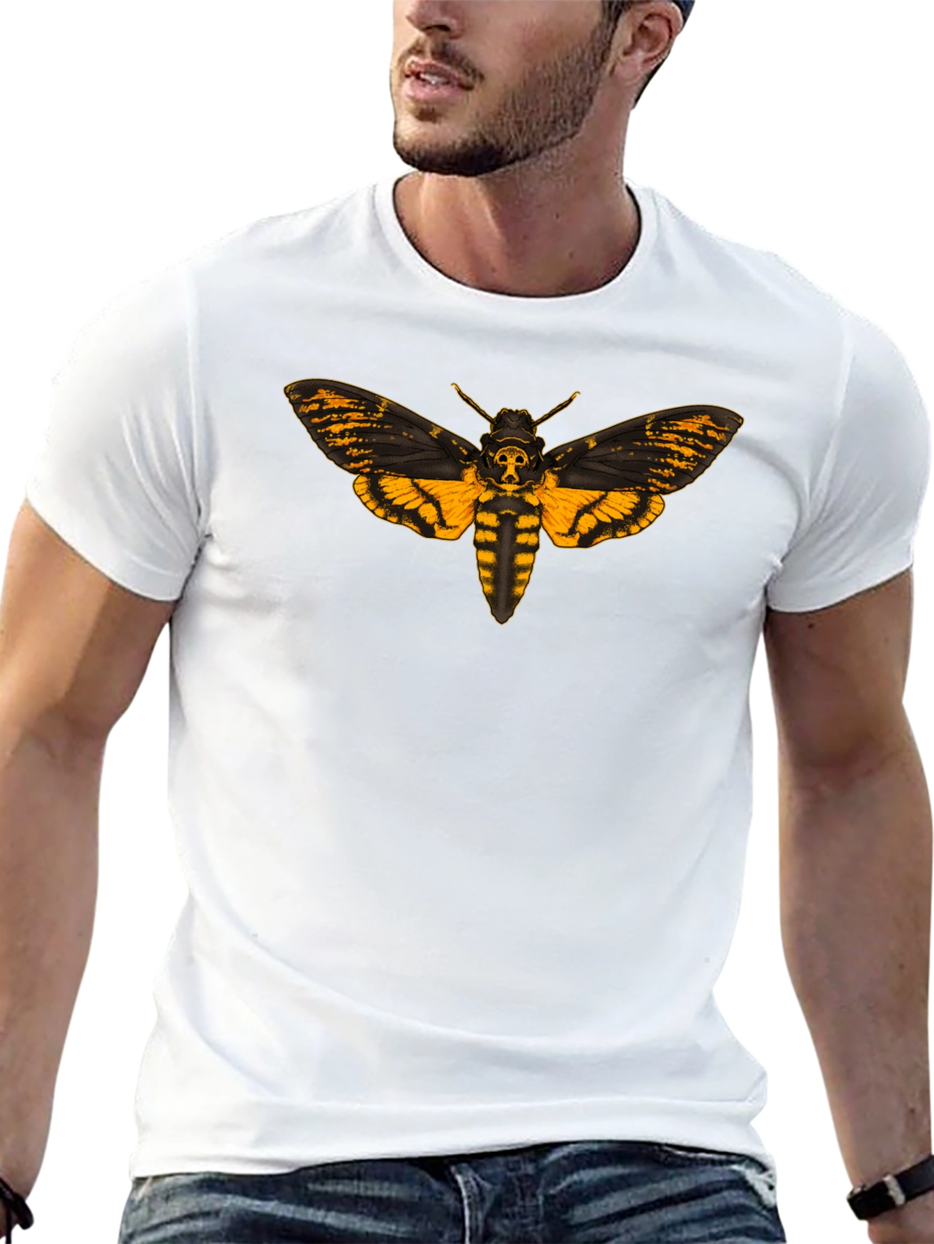 Black Death's Head Moth Graphic Tee - Black view 13