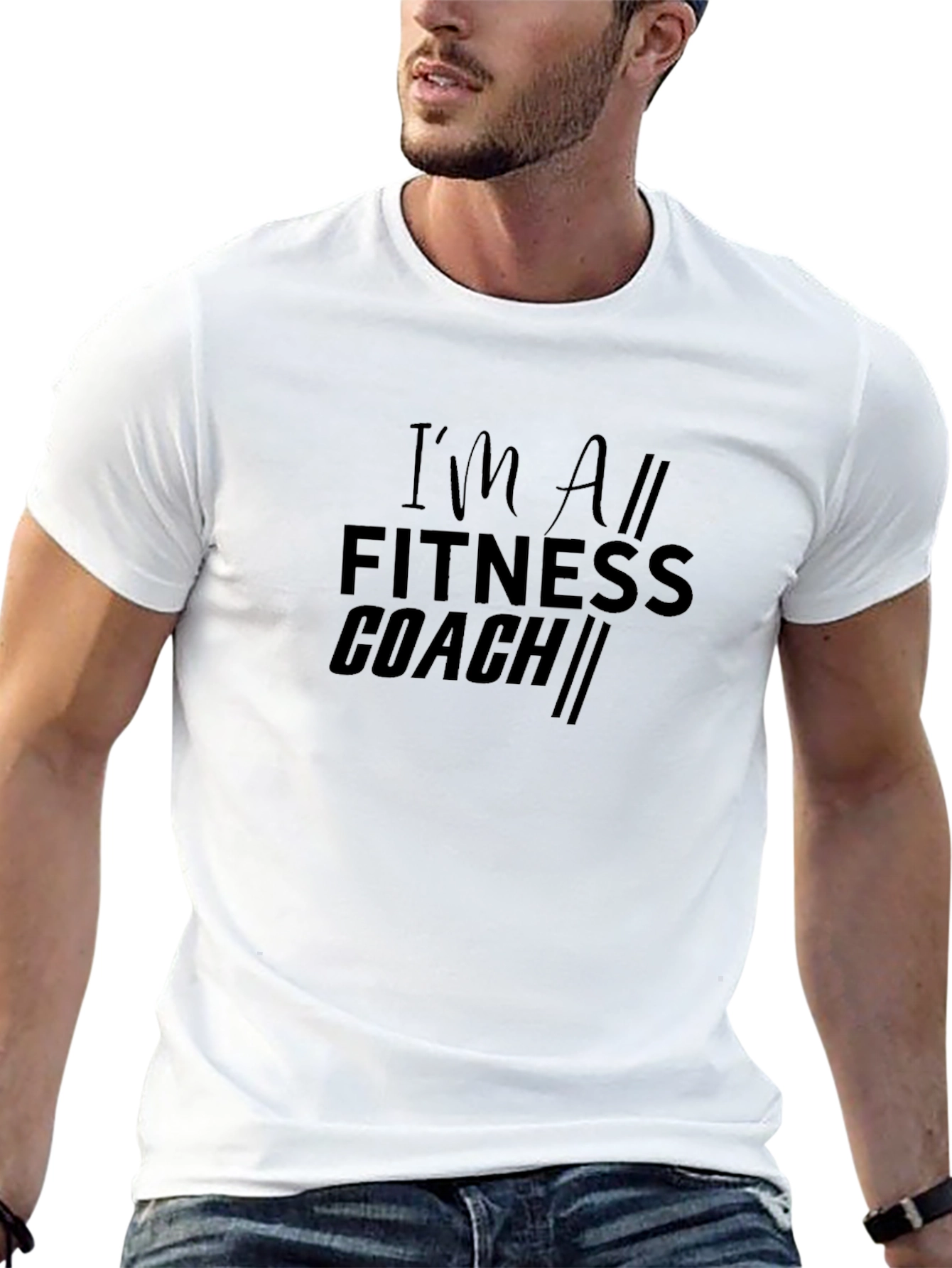 Black I'm All Fitness Coach Graphic T-Shirt view 13