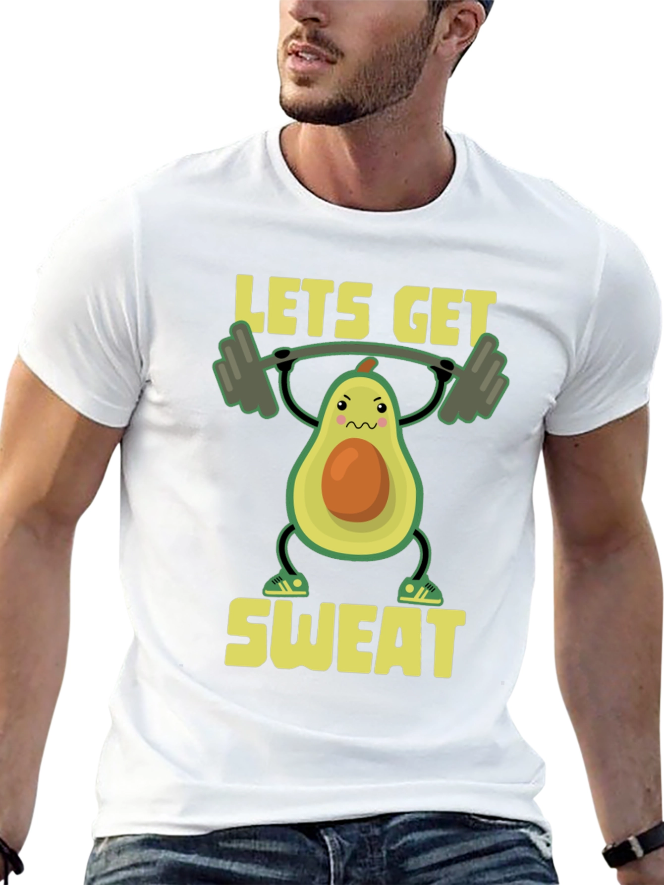Black Funny Workout Avocado T-Shirt - Let's Get Sweat! view 13