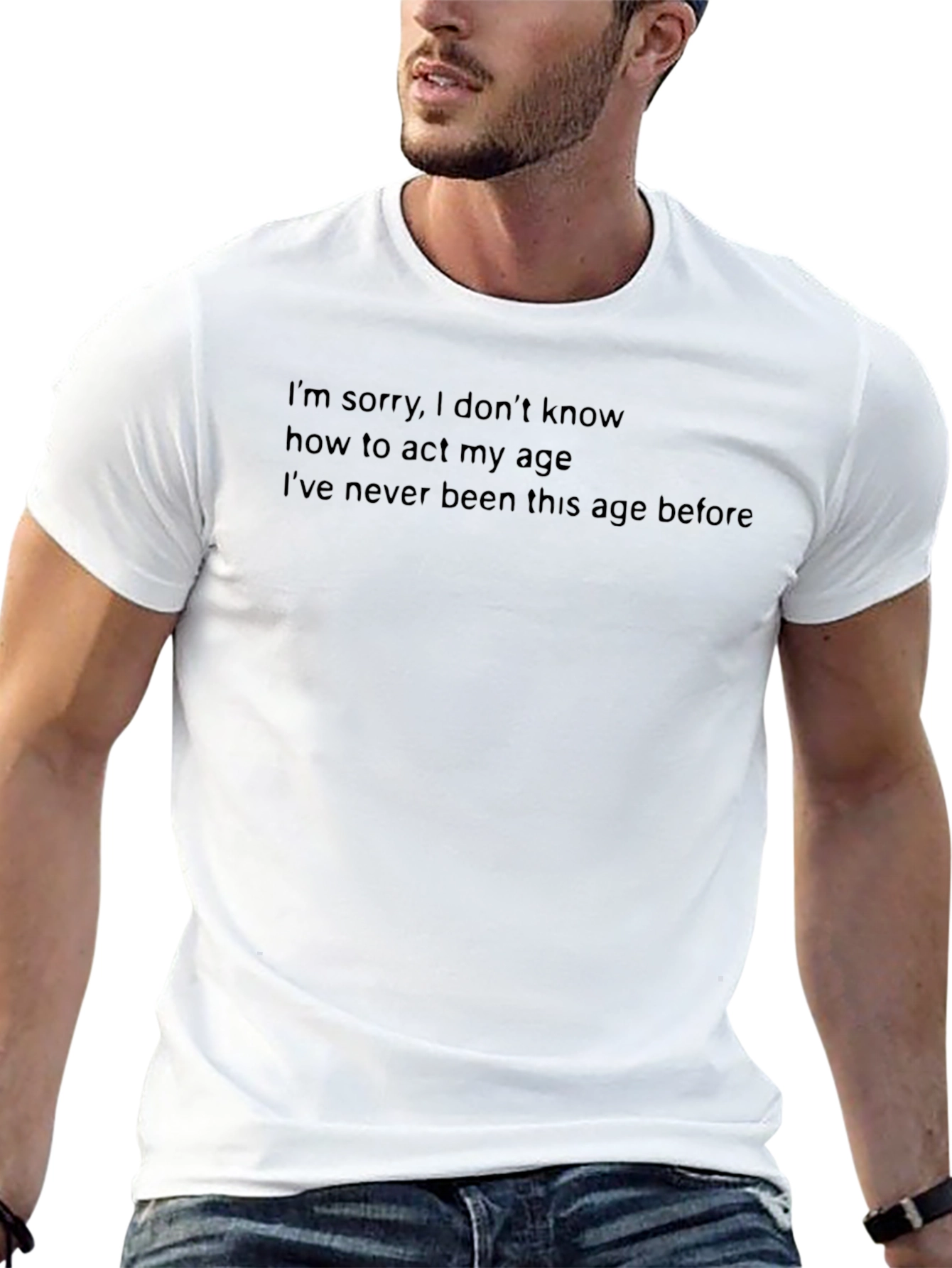 Black Funny Age T-Shirt: I Don't Know How to Act view 13