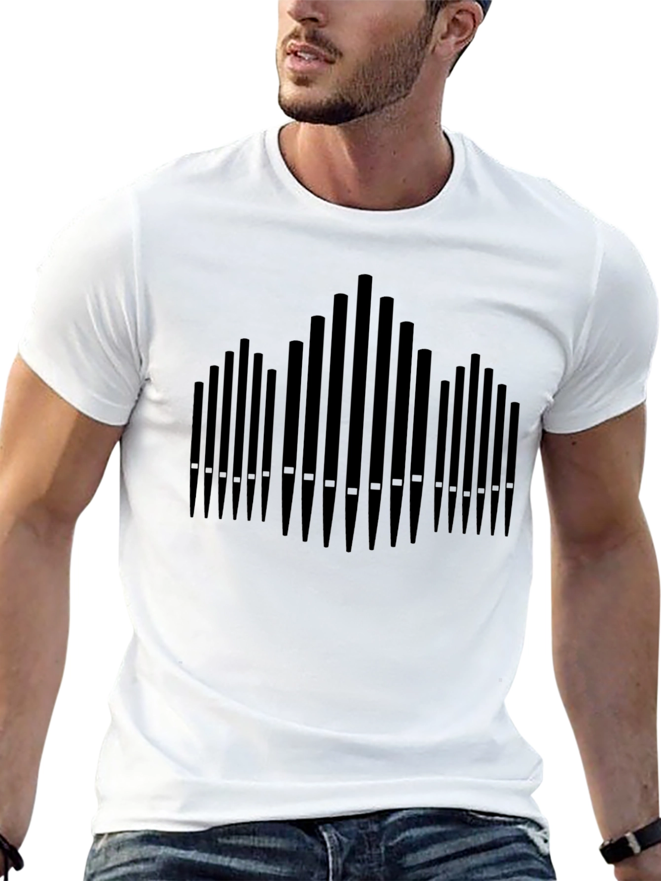 Black Organ Pipe Graphic Tee - Classic Black T-Shirt view 13