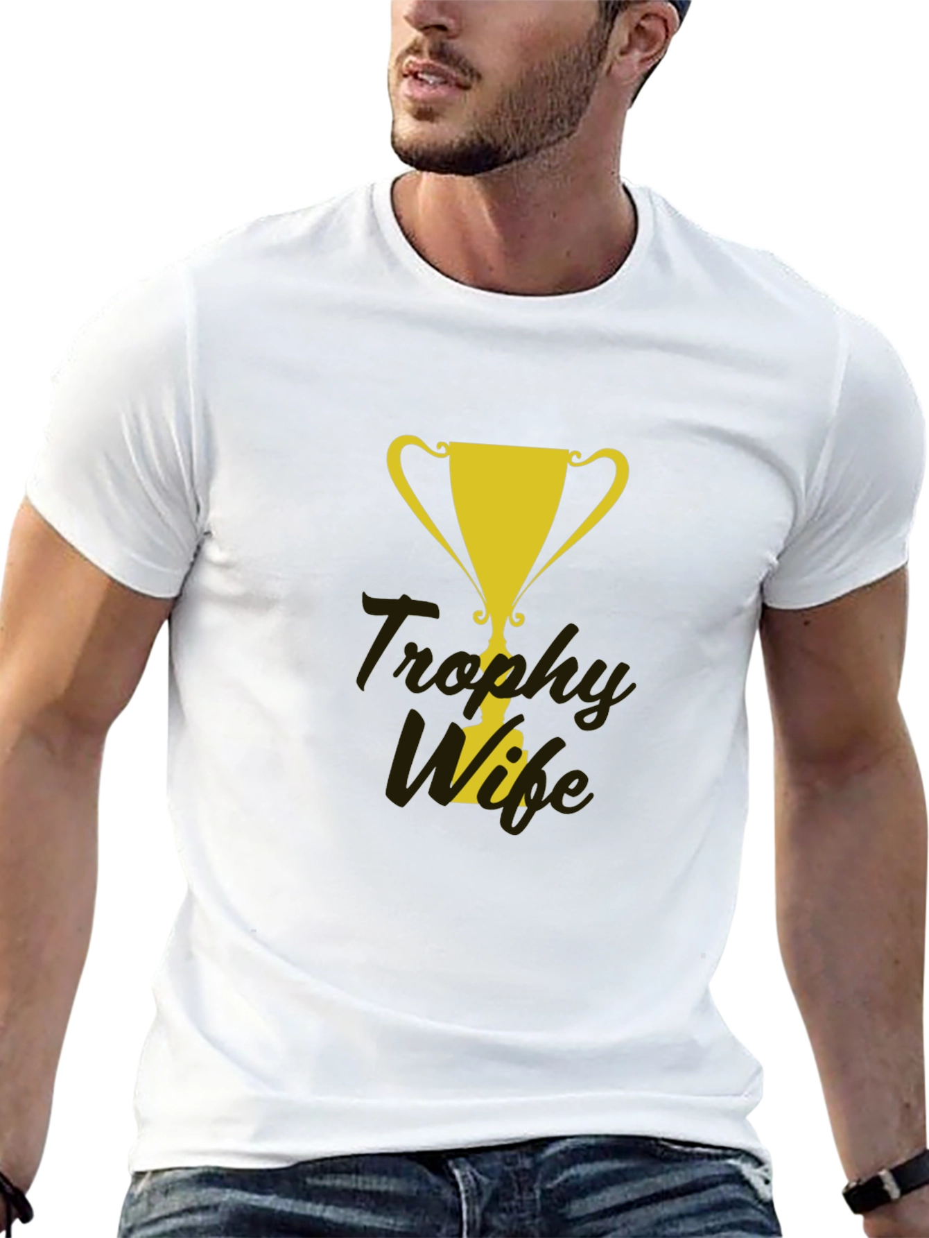 Black Trophy Wife Graphic Tee - Fun & Stylish Men's T-Shirt view 13
