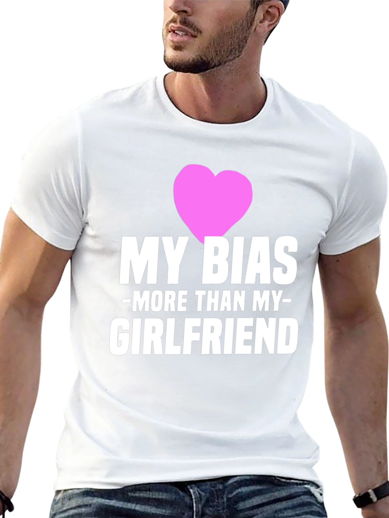 Black My Bias More Than My Girlfriend T-Shirt view 13