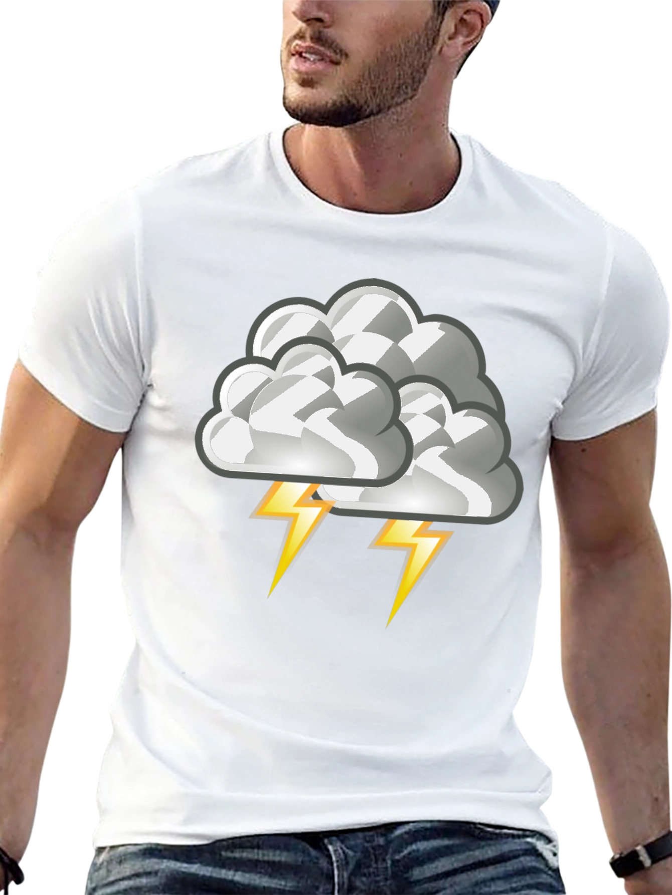 Black Storm Cloud Graphic Tee - Men's Black T-Shirt view 13