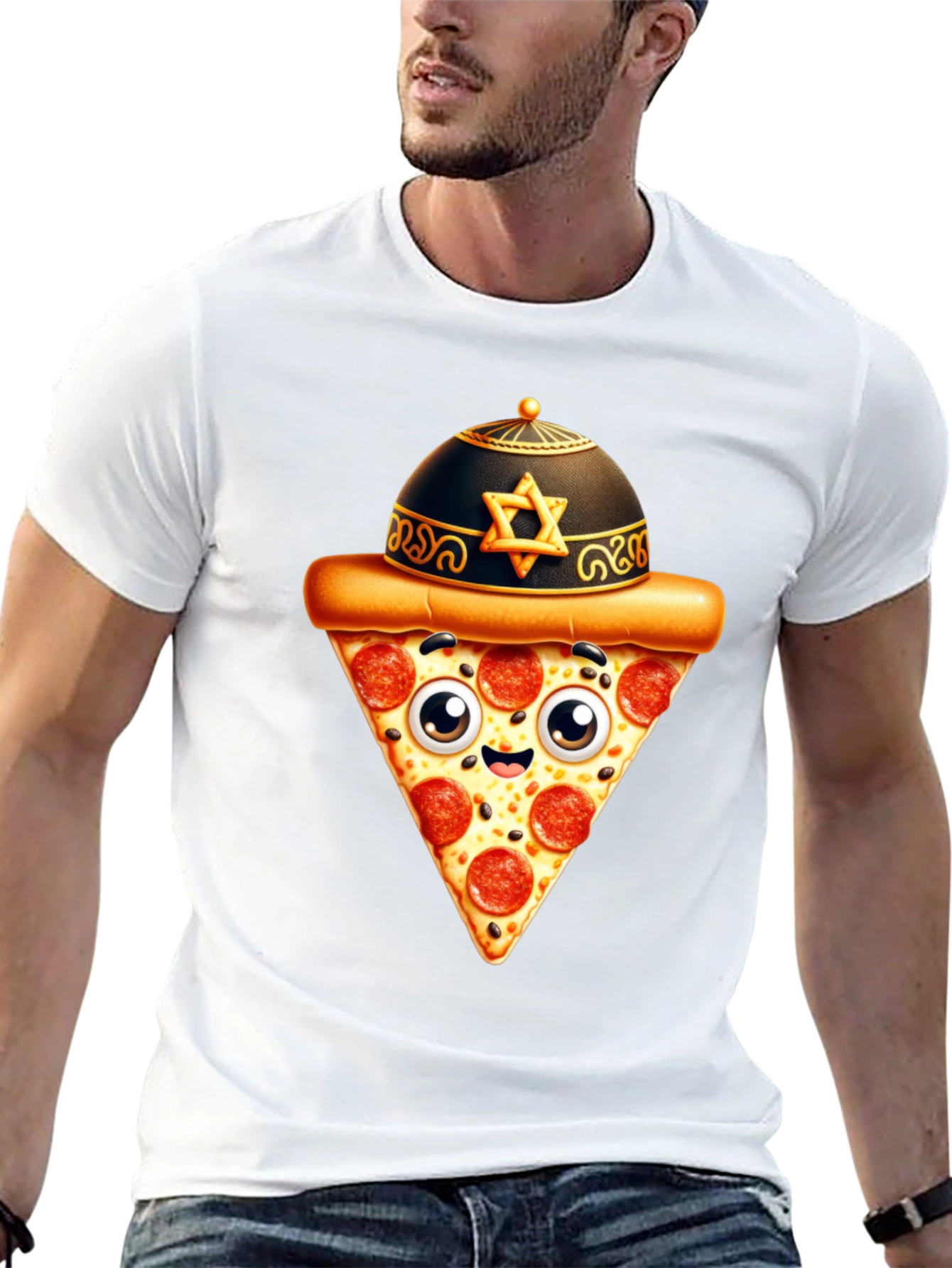 Black Pizza Slice T-Shirt - Funny Foodie Tee view 13